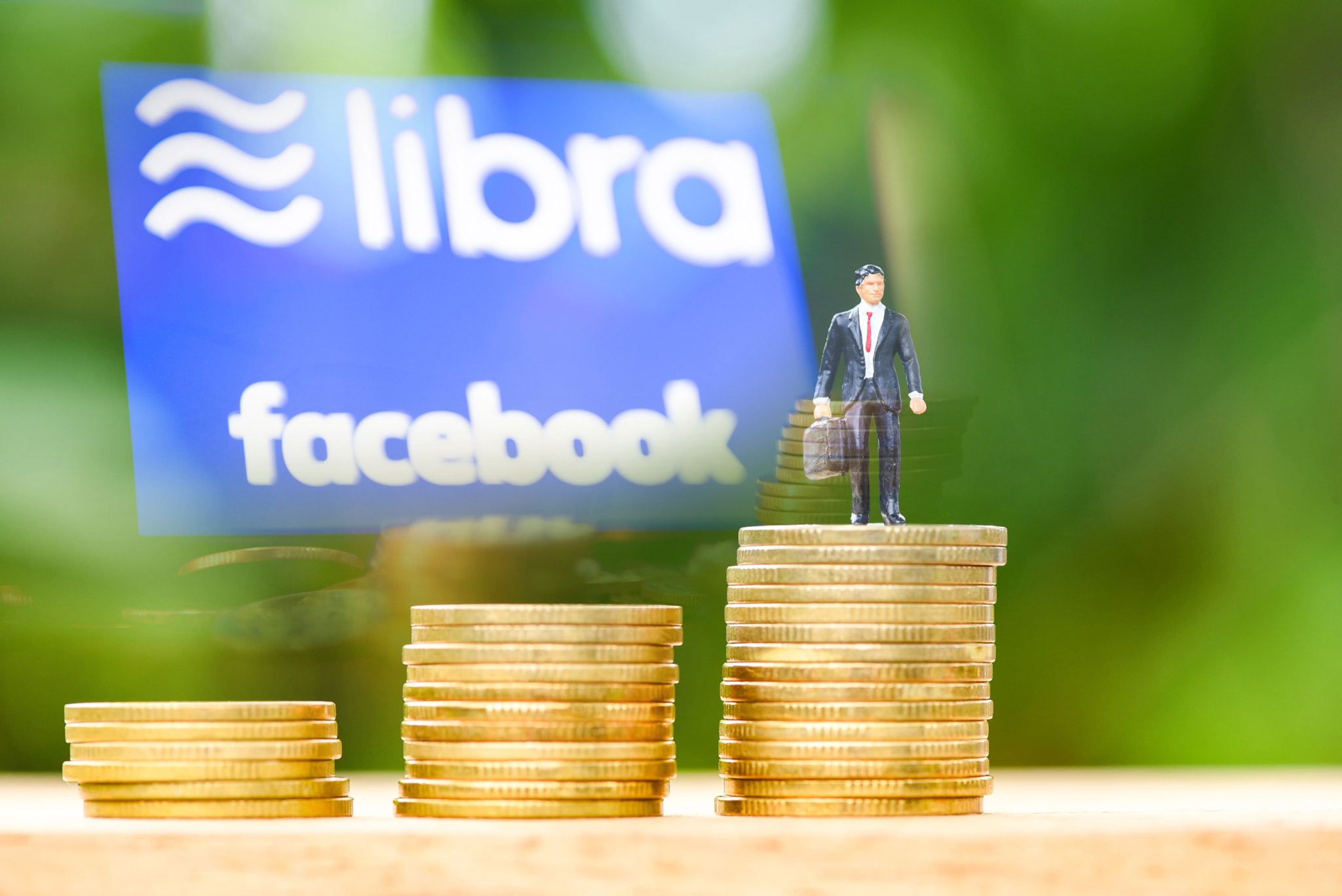 Libra coin blockchain concept / New project libra a cryptocurren