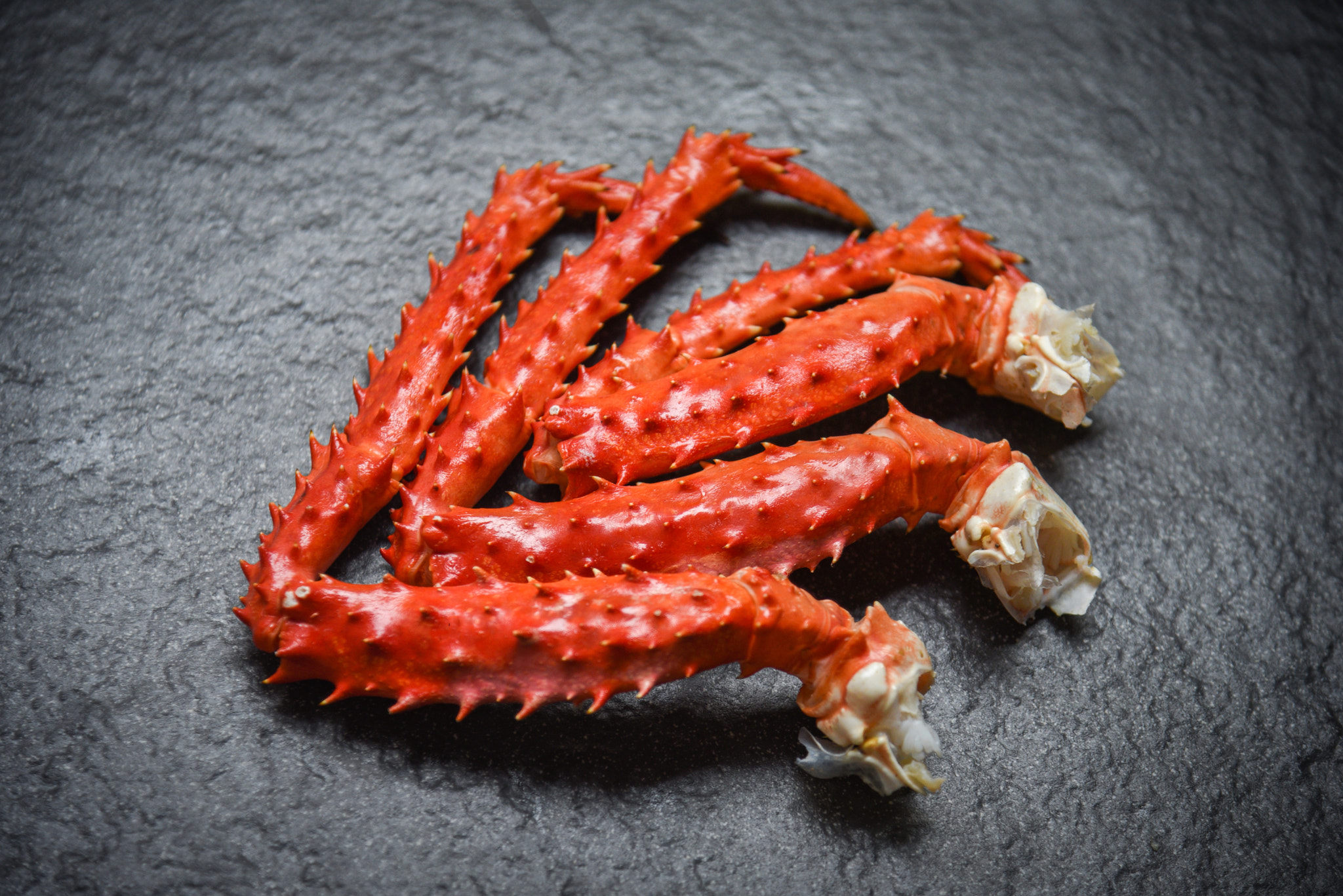 Crab Legs on dark background - Alaskan King crab hokkaido seafoo