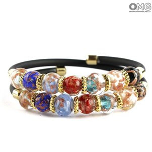 bracelet double round beeds murano glass x