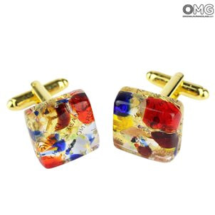 cufflinks multicolor murano glass x