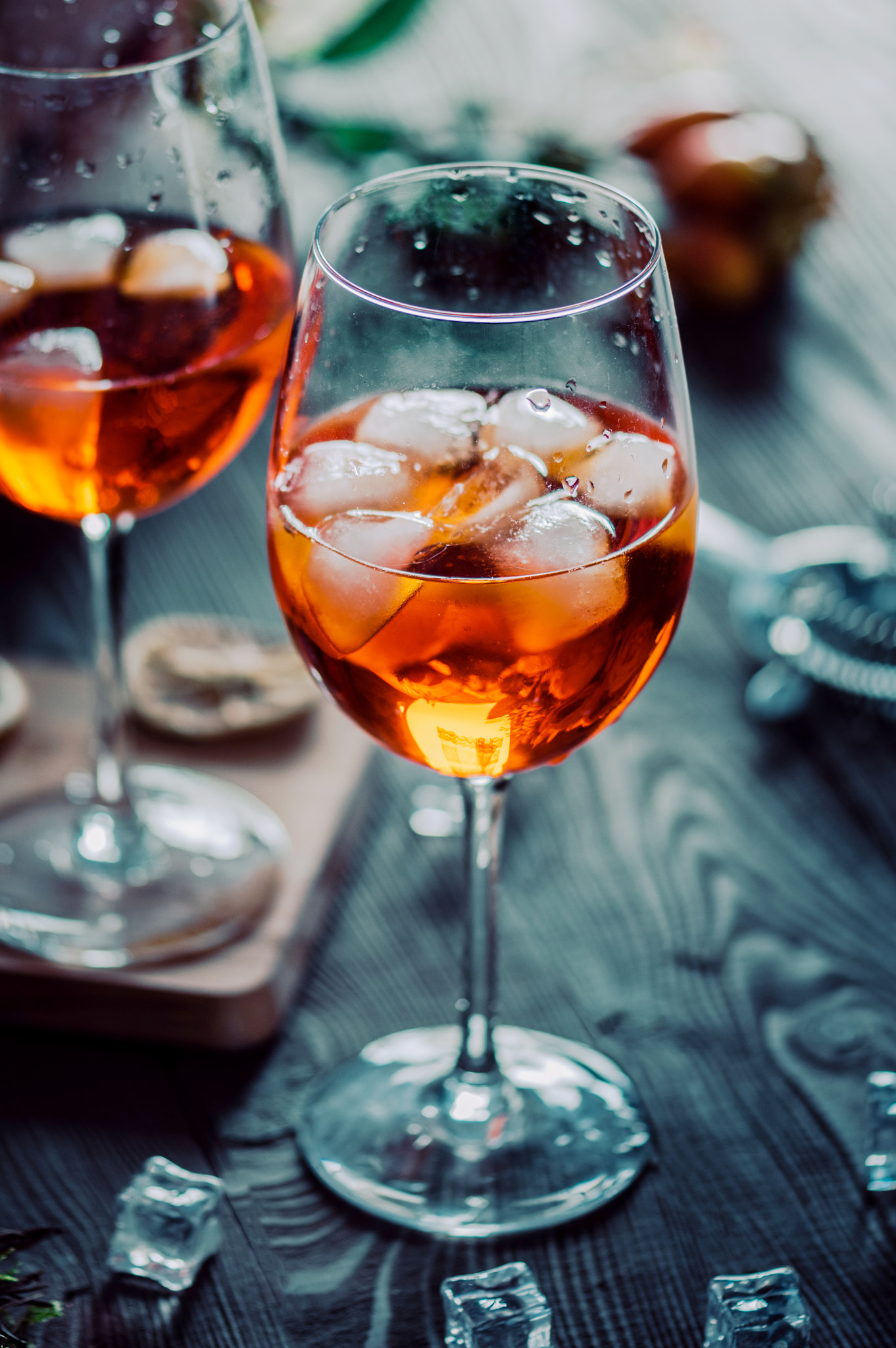 Summer cocktail on rustic background