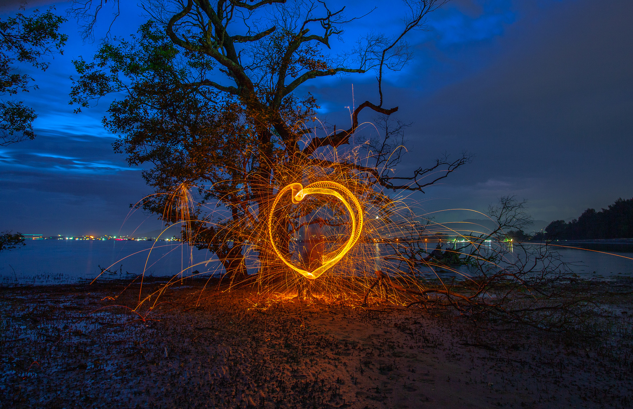 heart of fire by steel wool firework