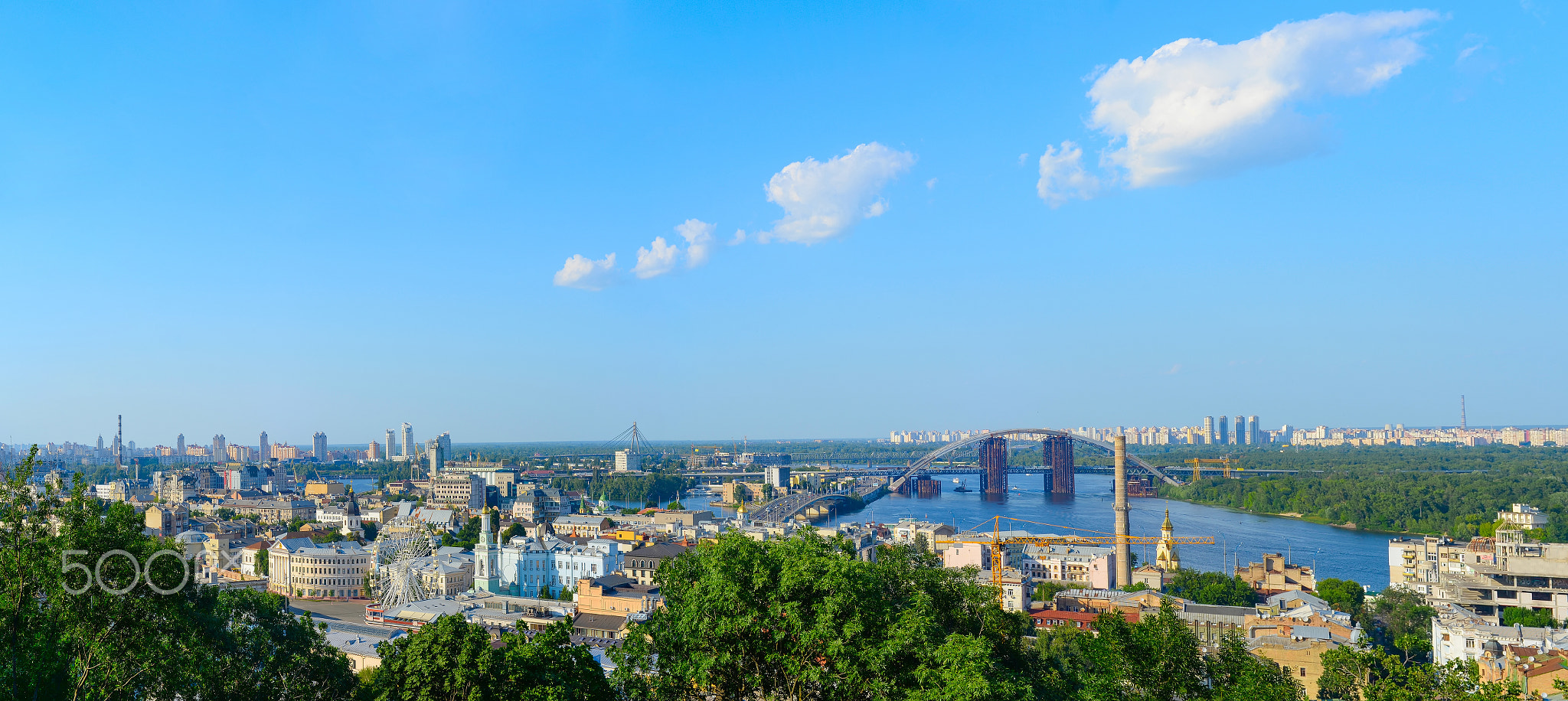 Kiev panorama Podil Dnipro Ukraine