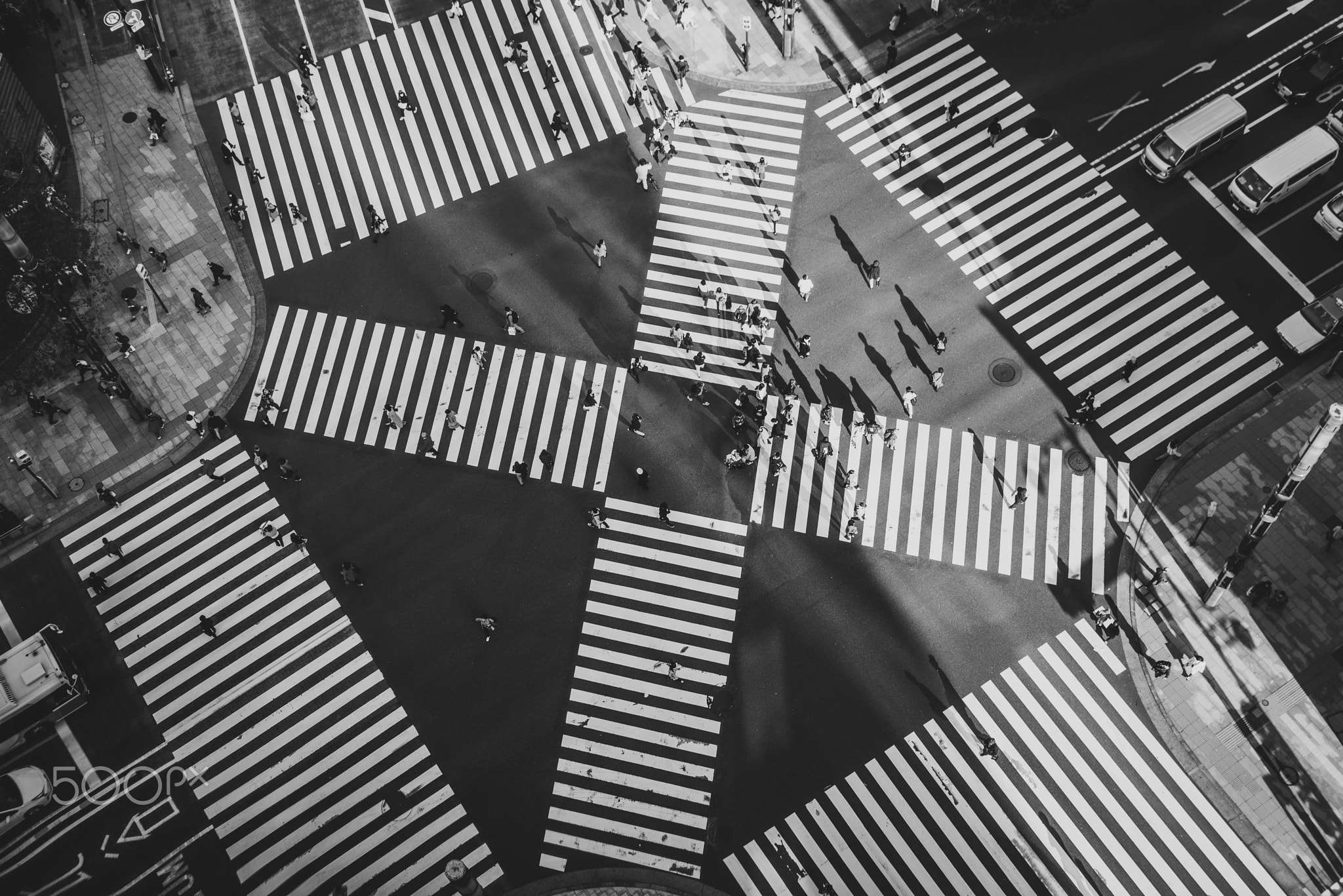 Ginza Cross in Tokyo. View from above