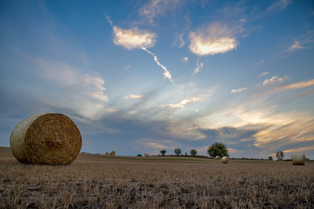 Hay Bales at sunset by Pradipta Basu on 500px.com