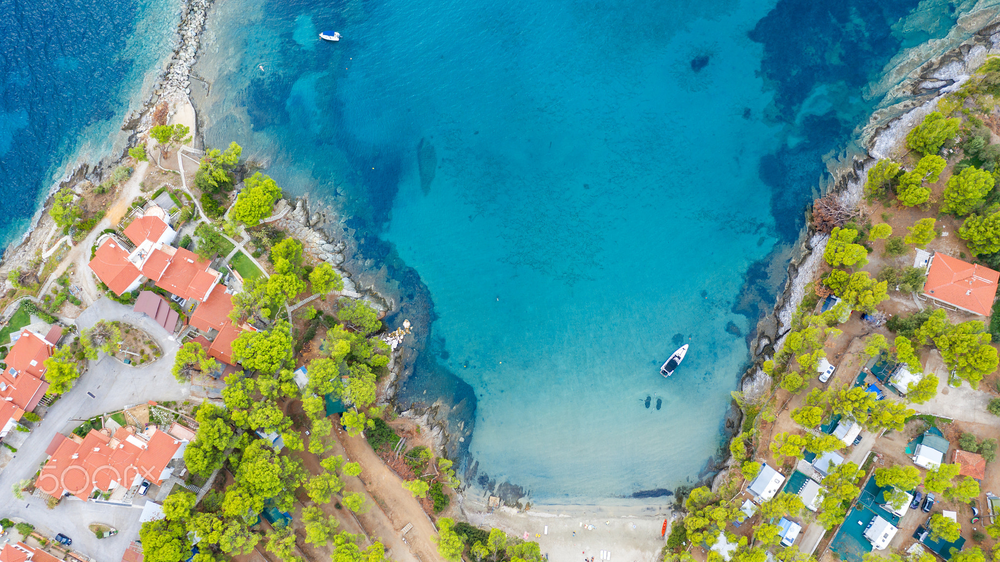 Beautiful Summer Scene in the Greece. Sithonia, Neos Marmaras.