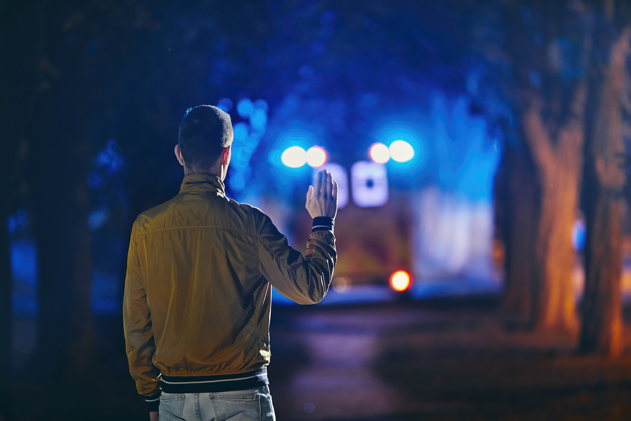 Leaving ambulance car