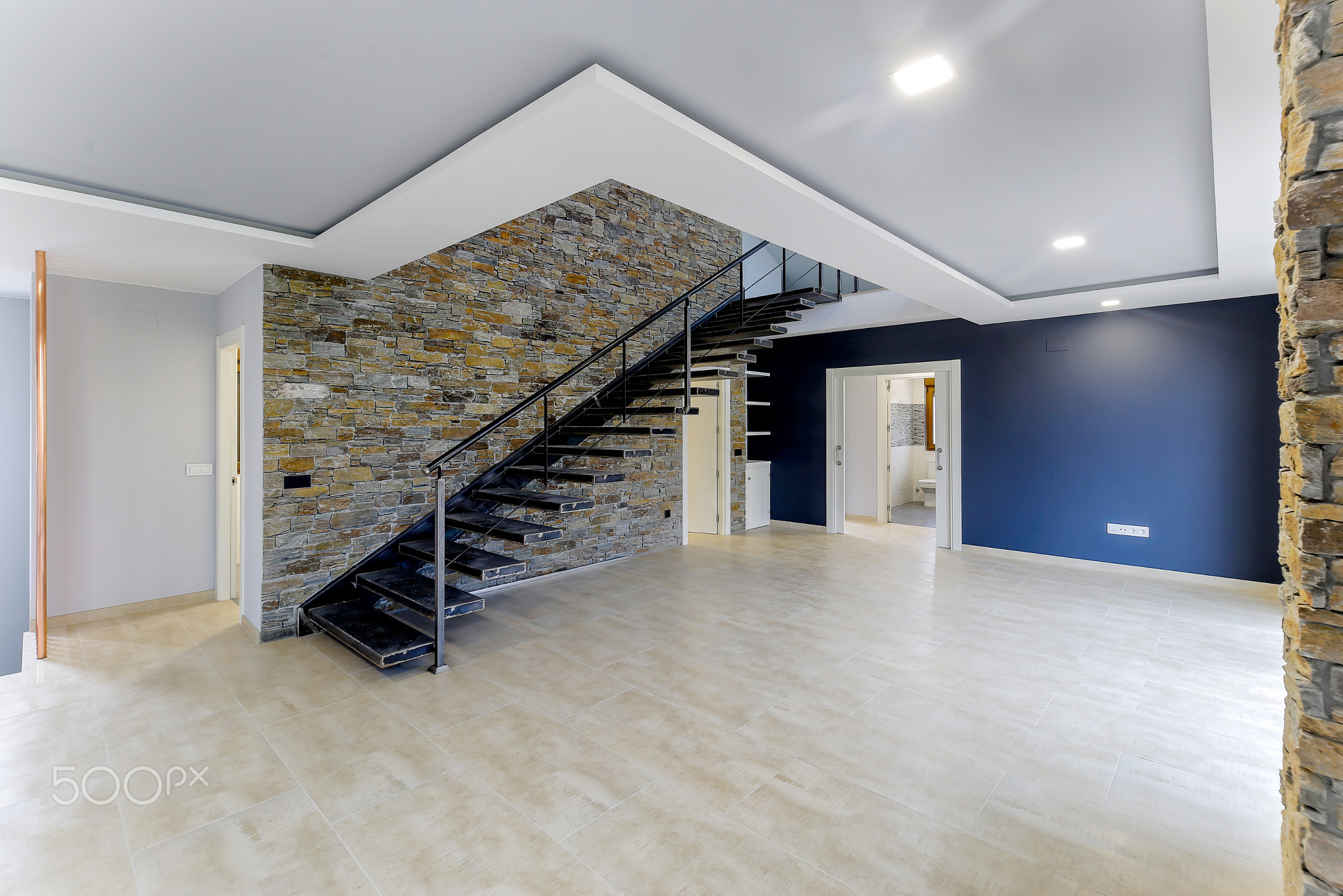 Interior modern empty house. Beautiful living room