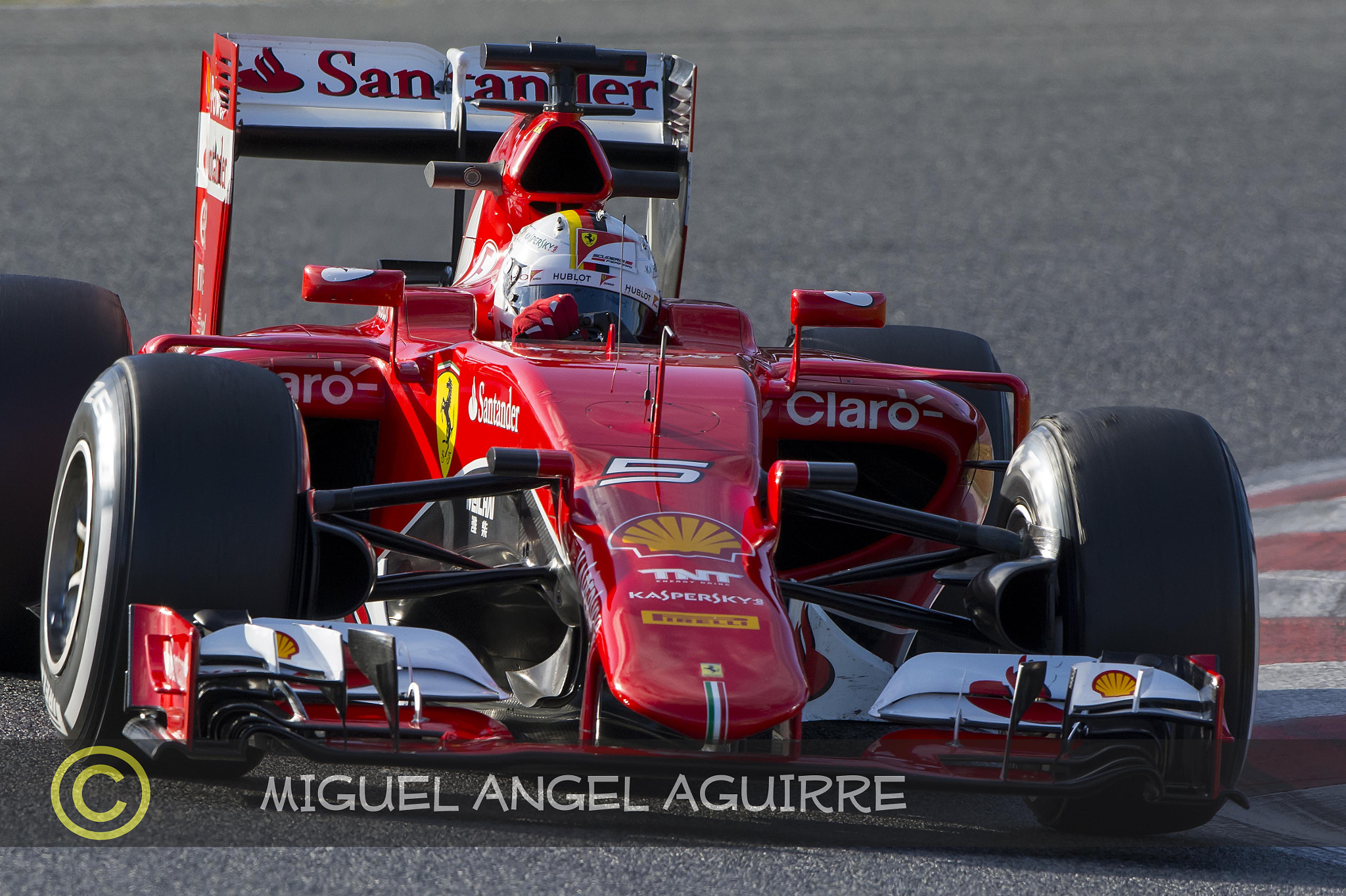 Driver Sebastian Vettel. Team Ferrari. Formula One Test Days at