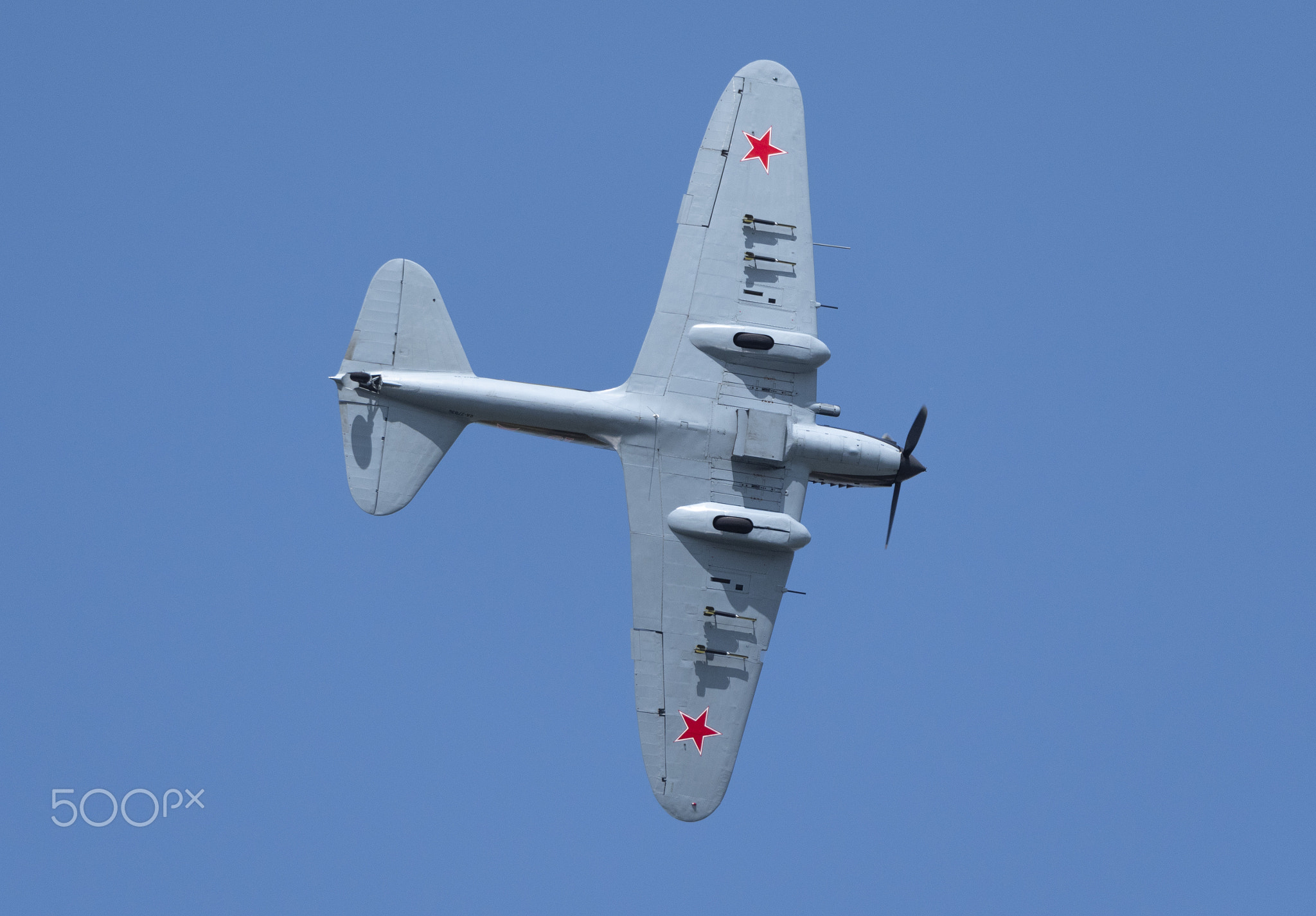 Moscow Russia Zhukovsky Airfield 31 August 2019: Restored Ilyushin Il-2 - WWII era USSR ground attac