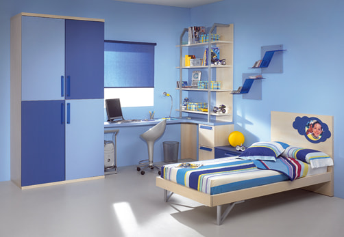 Blue Kids Bedroom Furniture Set For Summer