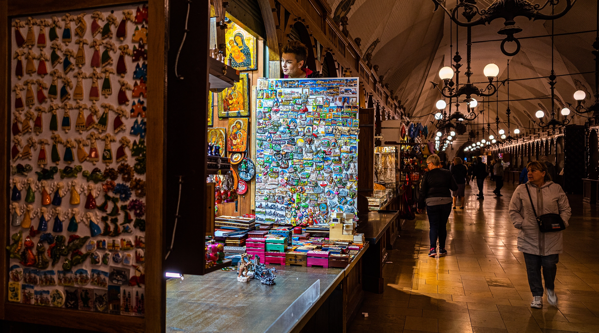 Fridge Magnets For Sale Stall ( The Historic Cloth Hall Sukiennice) Market Square Krakow Old Town (R