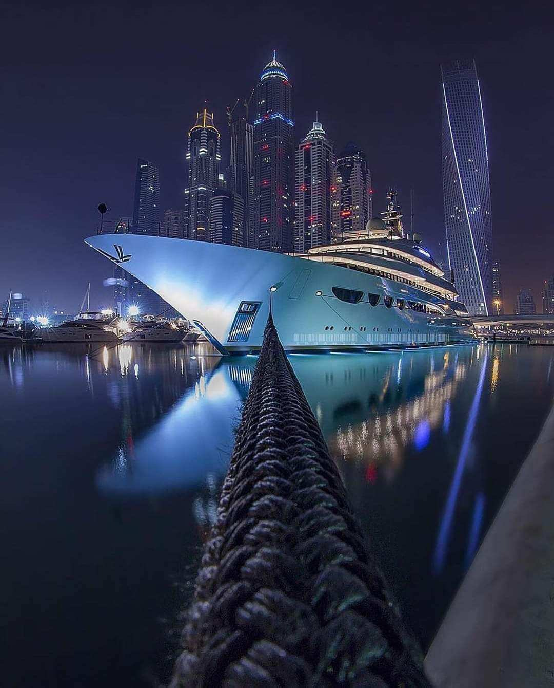 Yacht Docked in Marina