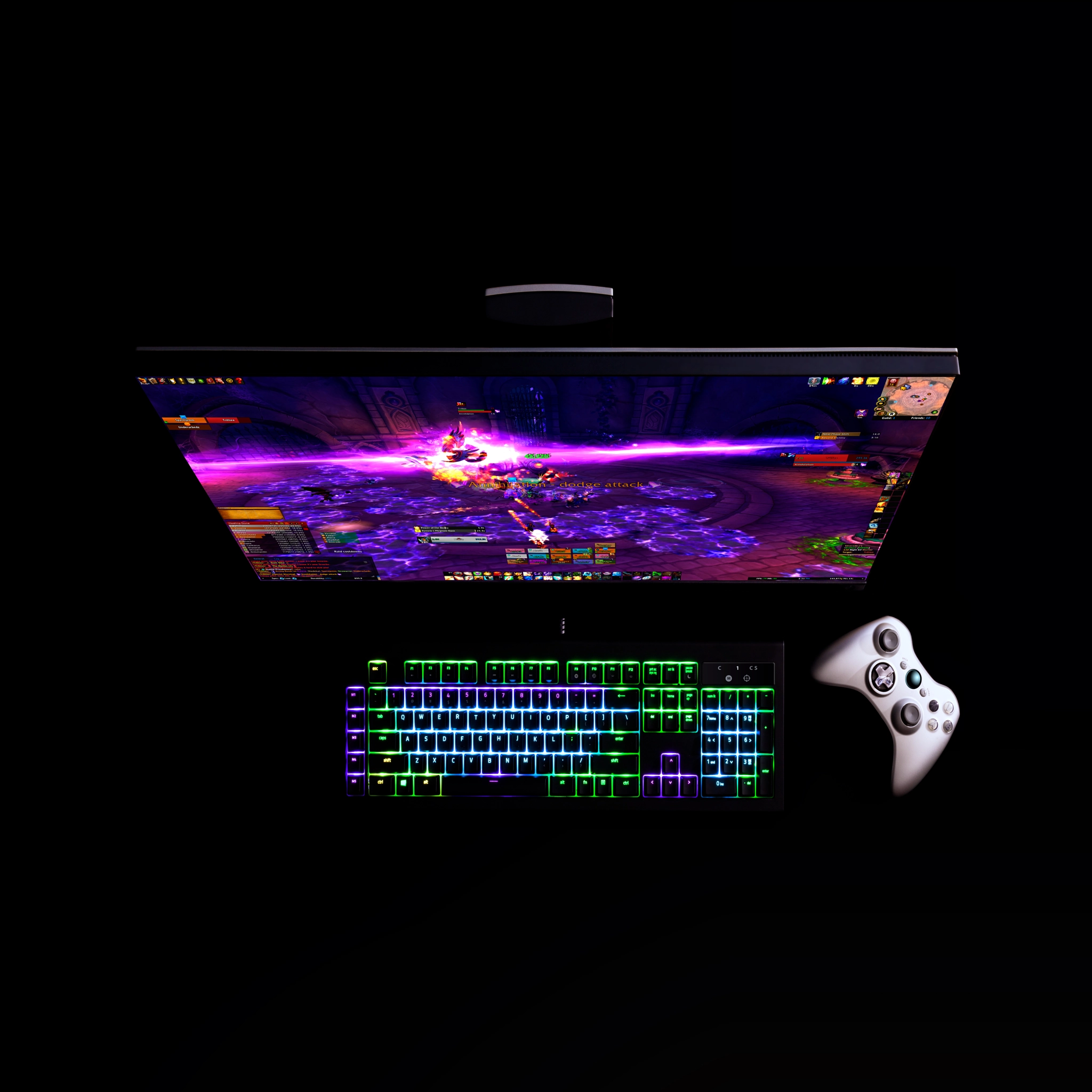 Stylized gamer computer with RGB lighting