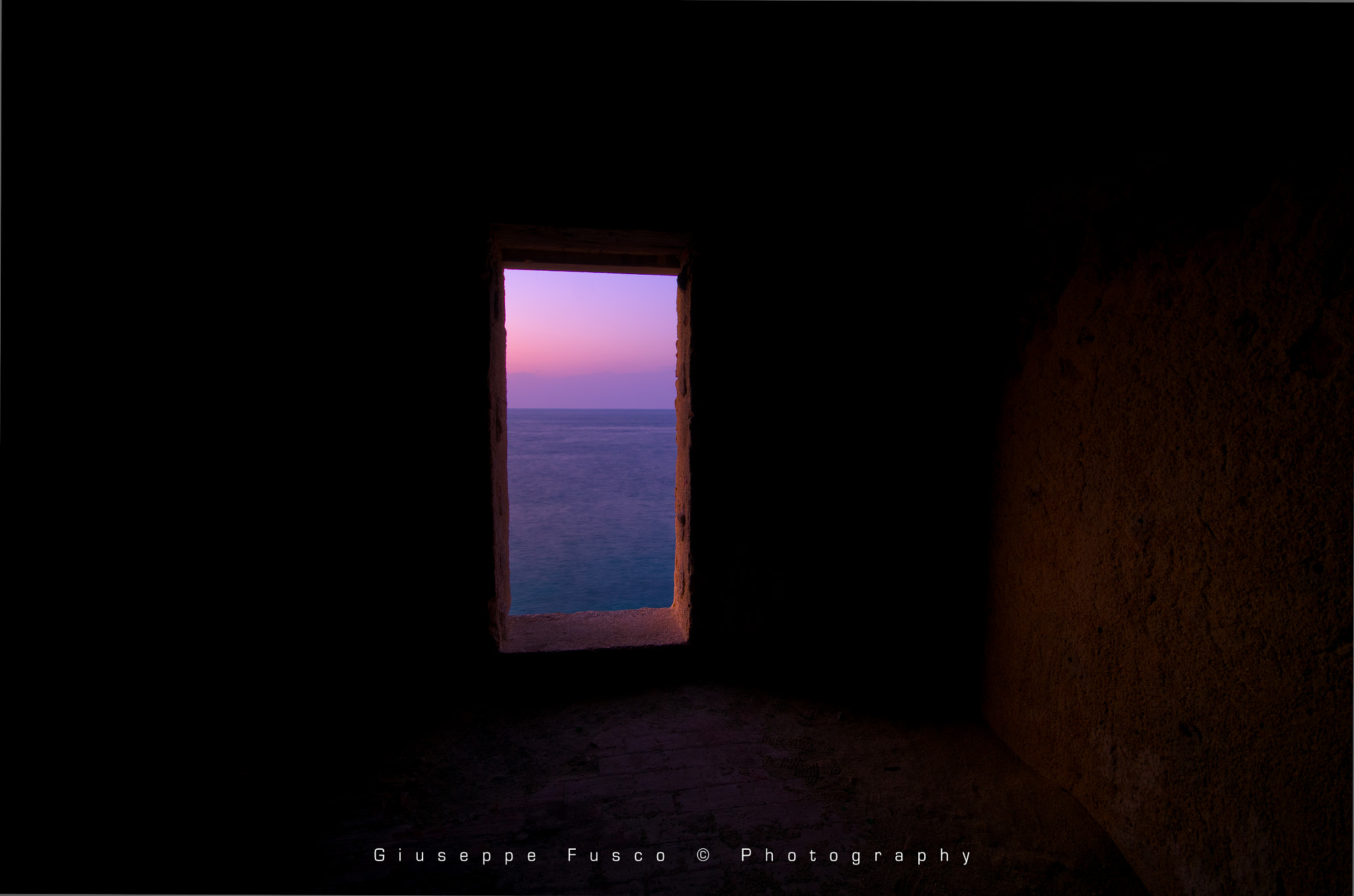 open door watching the sunset
