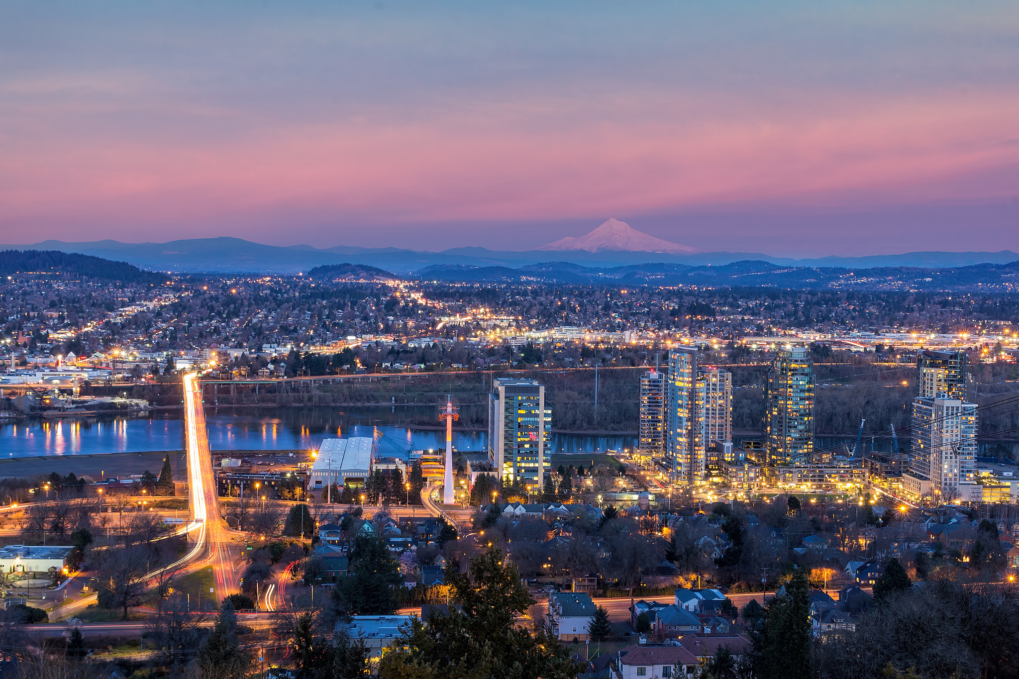 Portland South Waterfront At Sunset