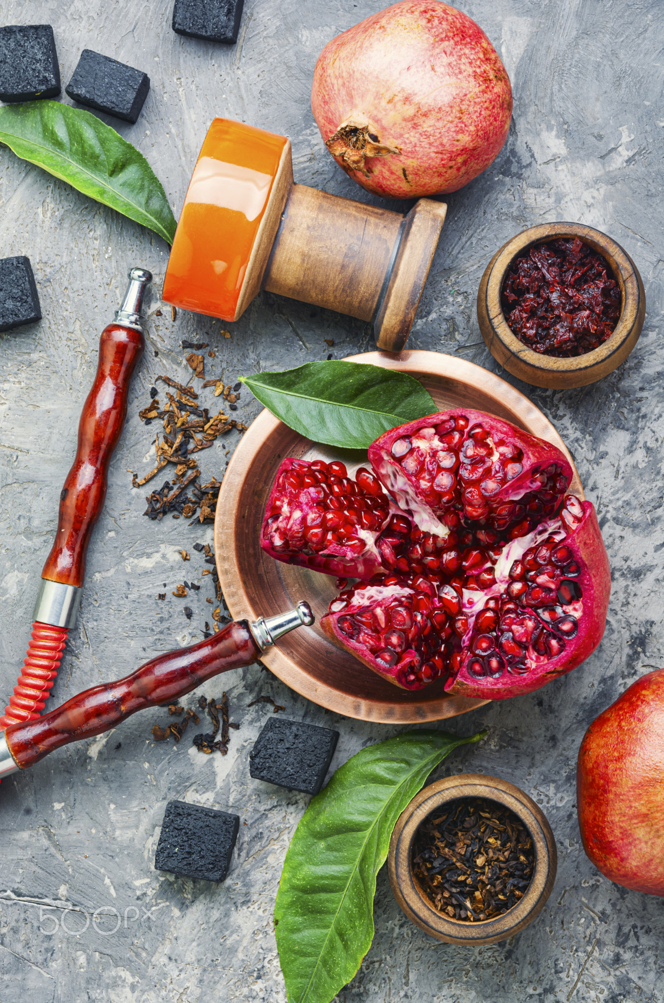 Modern hookah with fruit