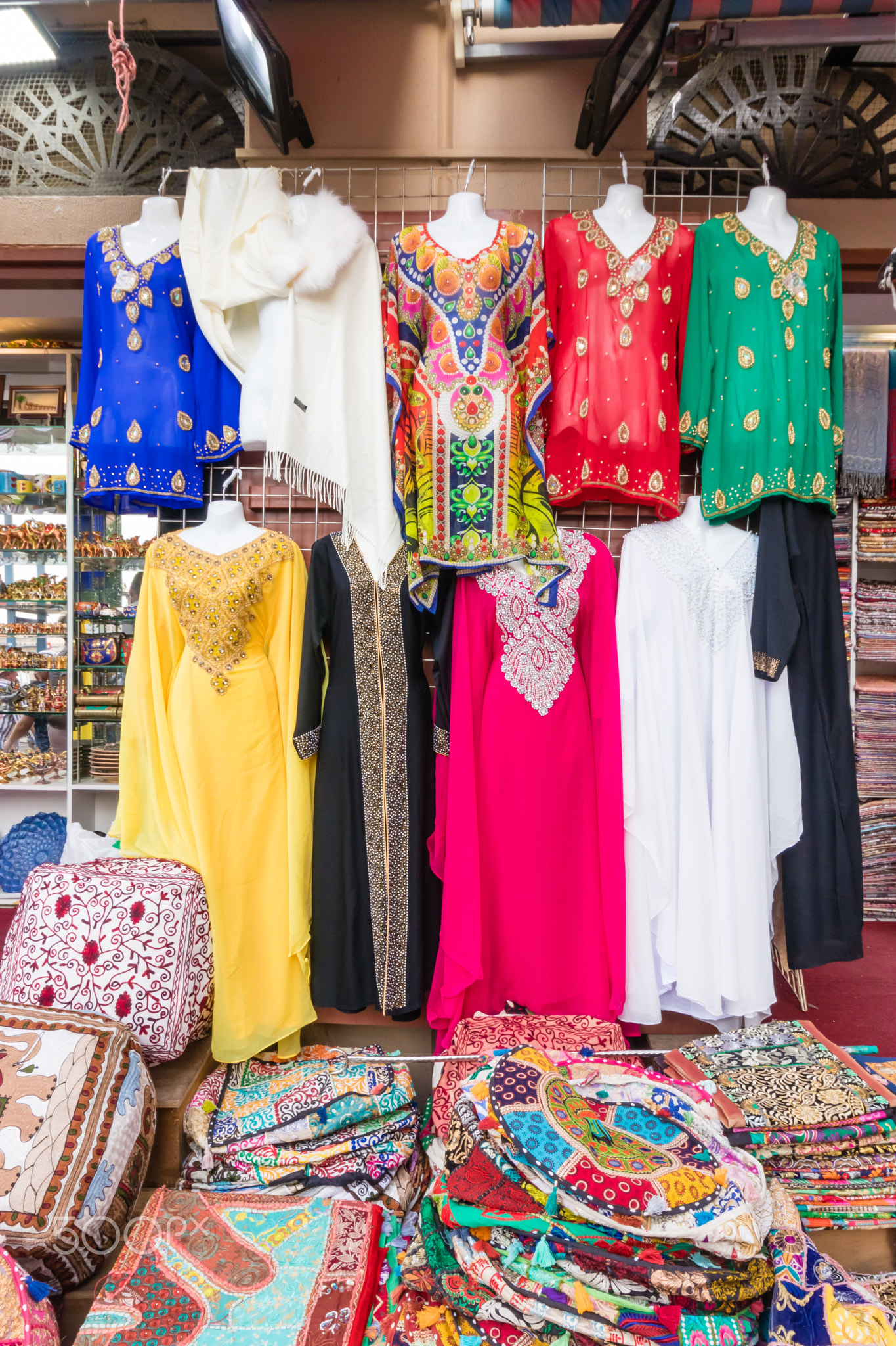 Dubai souks and its colours from goods