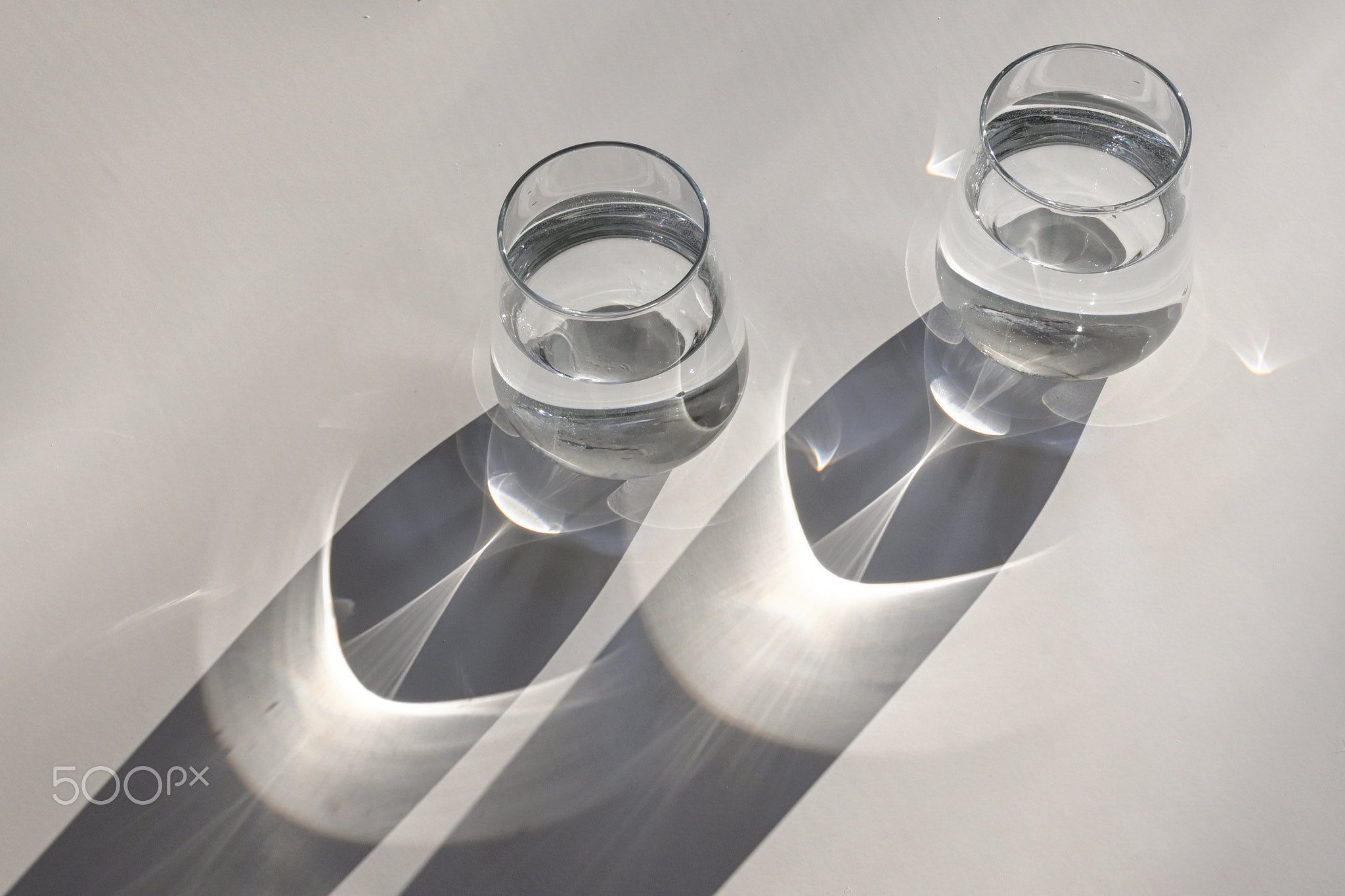 Abstract Glass Of Still Water And Shadow