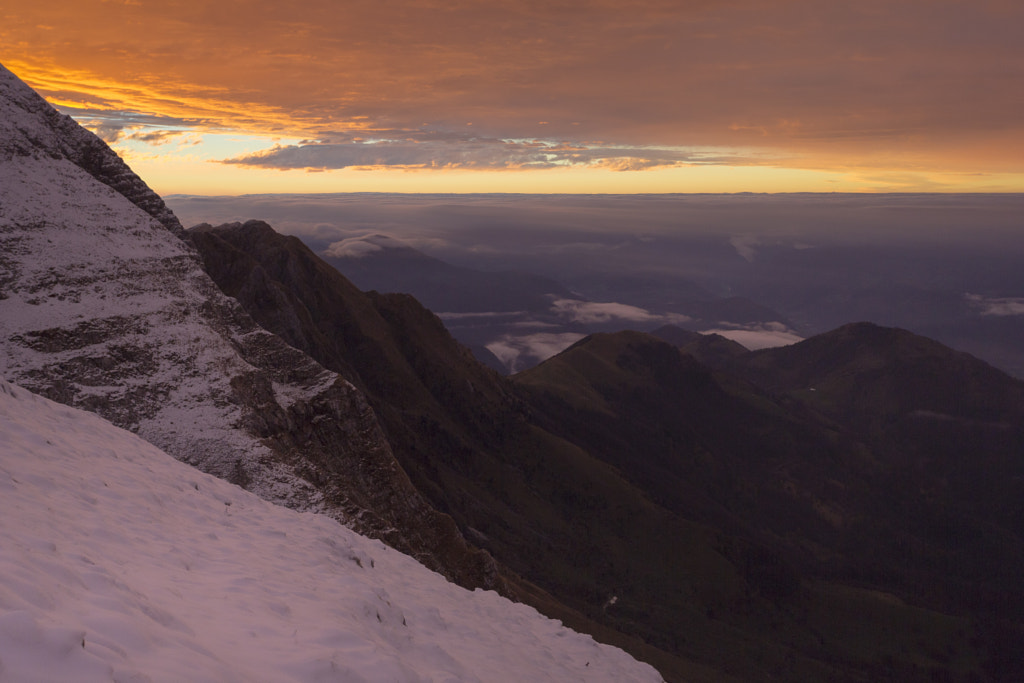 Mountain Sunrise Above Valley by Jure Batagelj on 500px.com