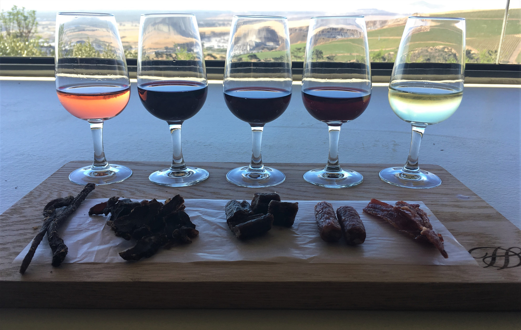 Wine and biltong pairing
