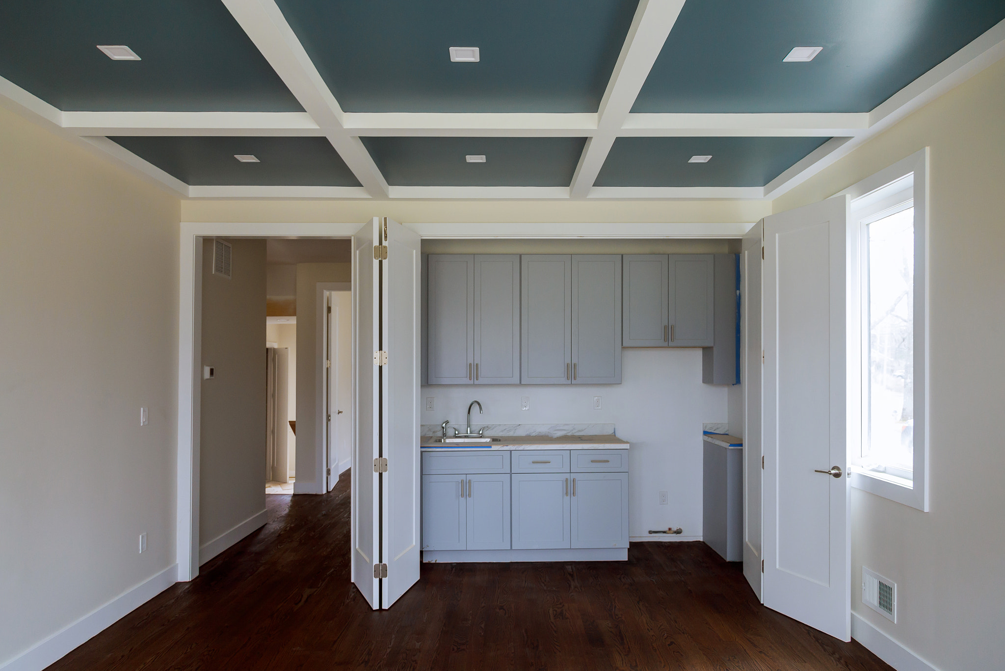 Interior design construction of a passover kitchen with cabinet