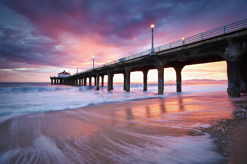 Summer Sunset Manhattan Beach Pier by Thomas Sebourn / 500px