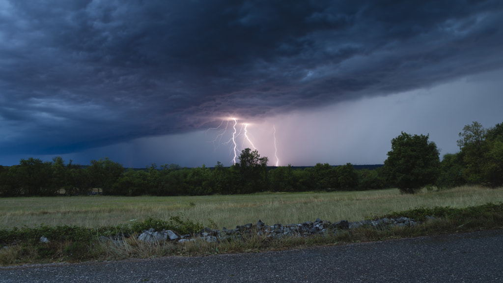 Lightning Landscape at Dusk by Jure Batagelj on 500px.com