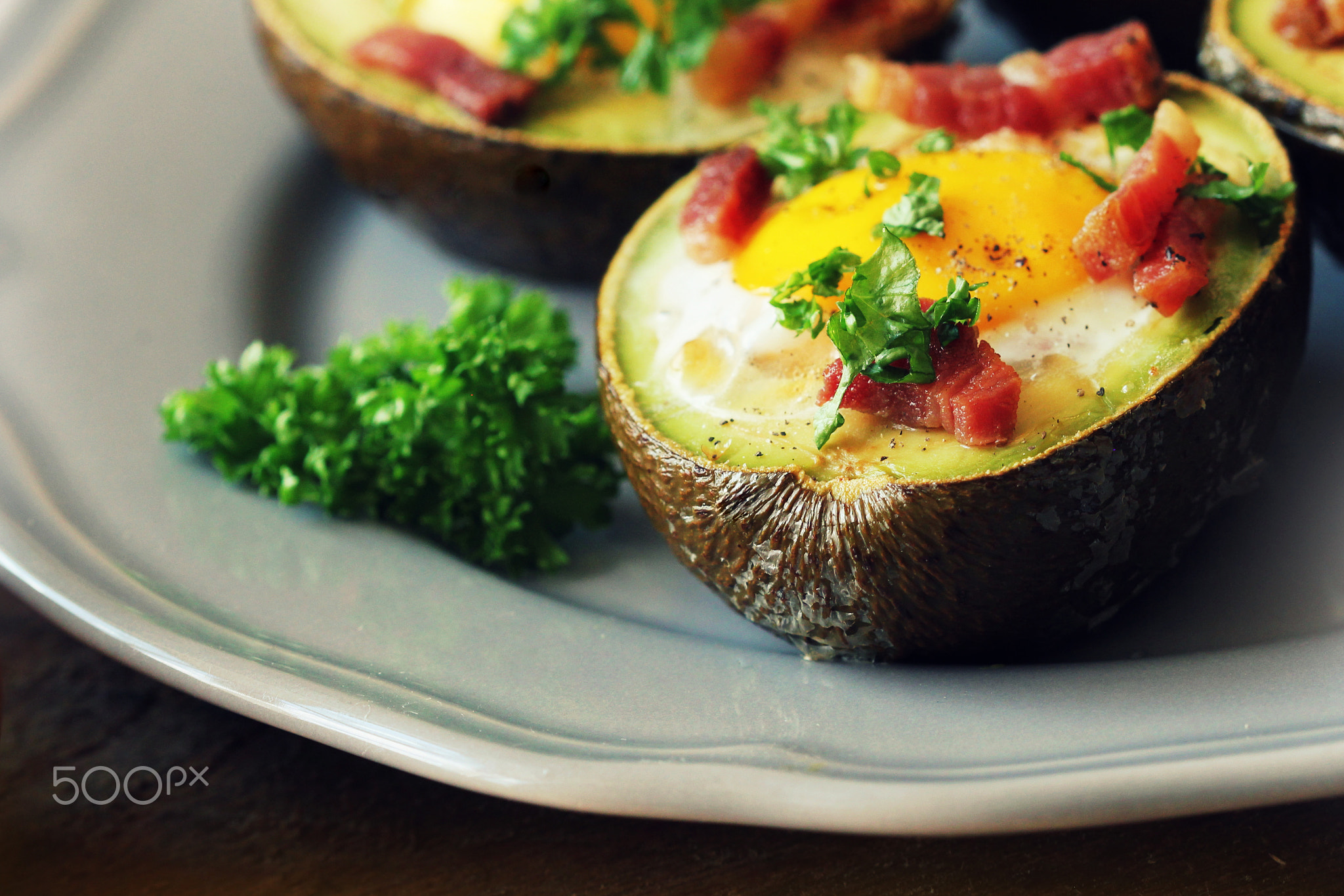 Avocado Egg Boats with bacon