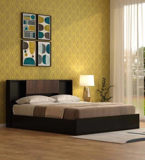 Kaori King Size Bed with Storage In Wenge Finish by Mintwud