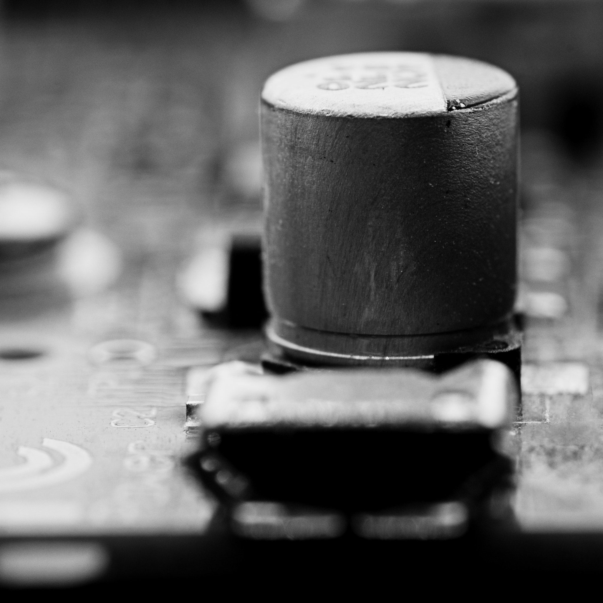 circuit board in black and white