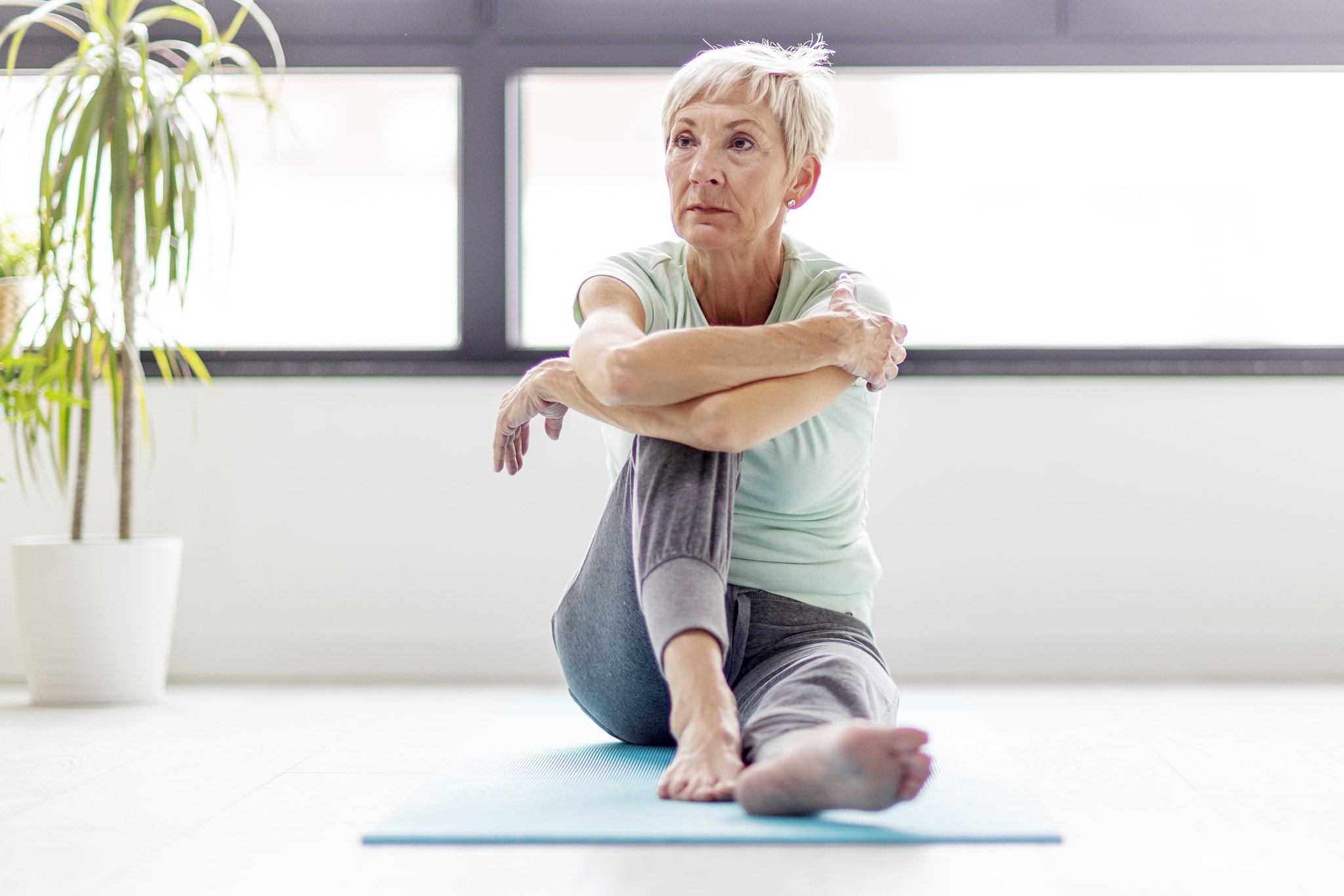 Mature woman exercise joga