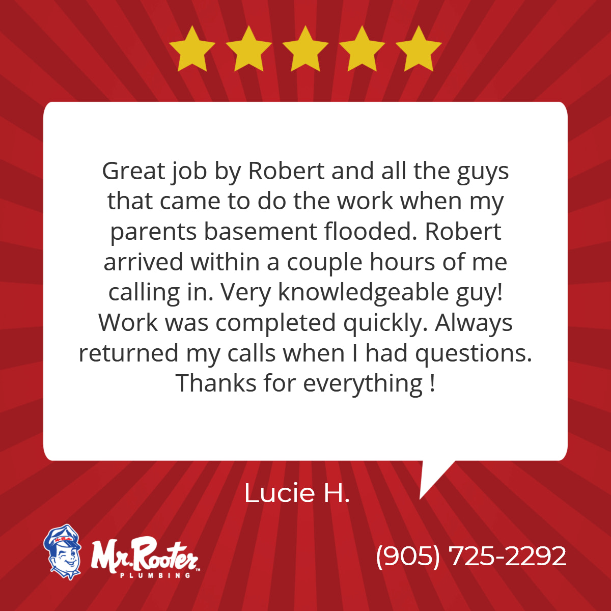 mr-rooter-plumbing-of-whitby-oshawa-ON-plumber-Lucie-review