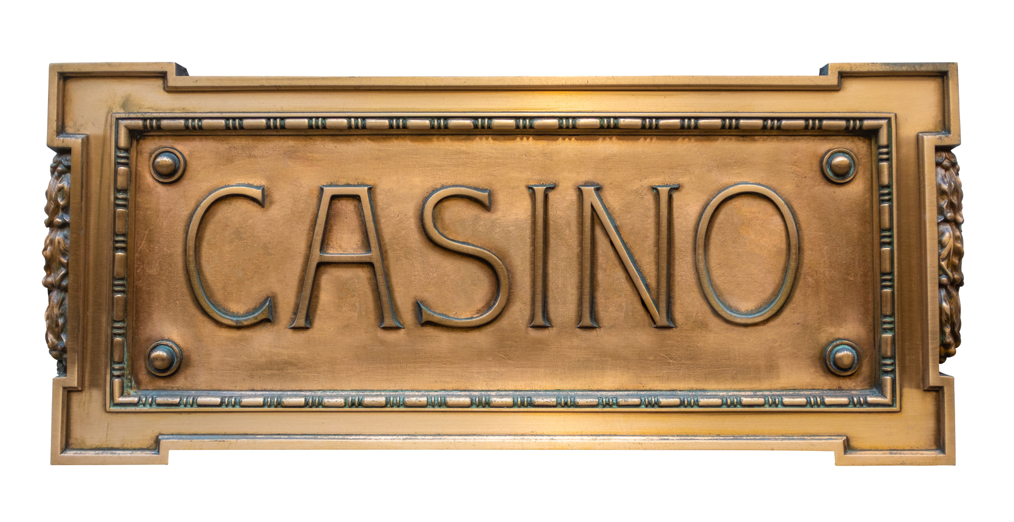 Ornate Brass Sign For A Casino