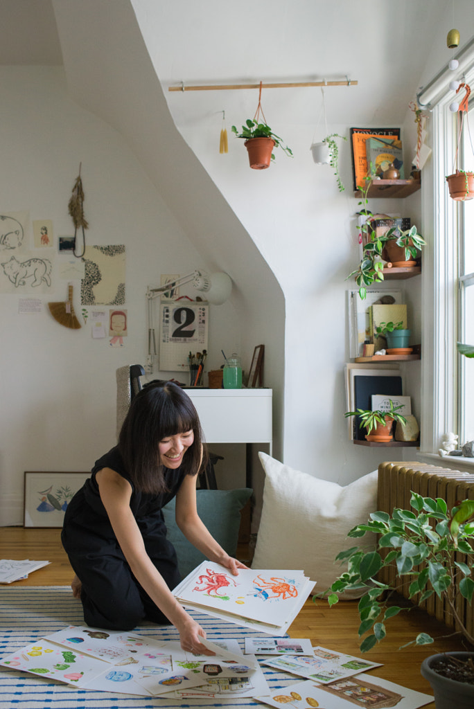 Artist sorting paintings at home, Justine W by PAM LAU on 500px.com
