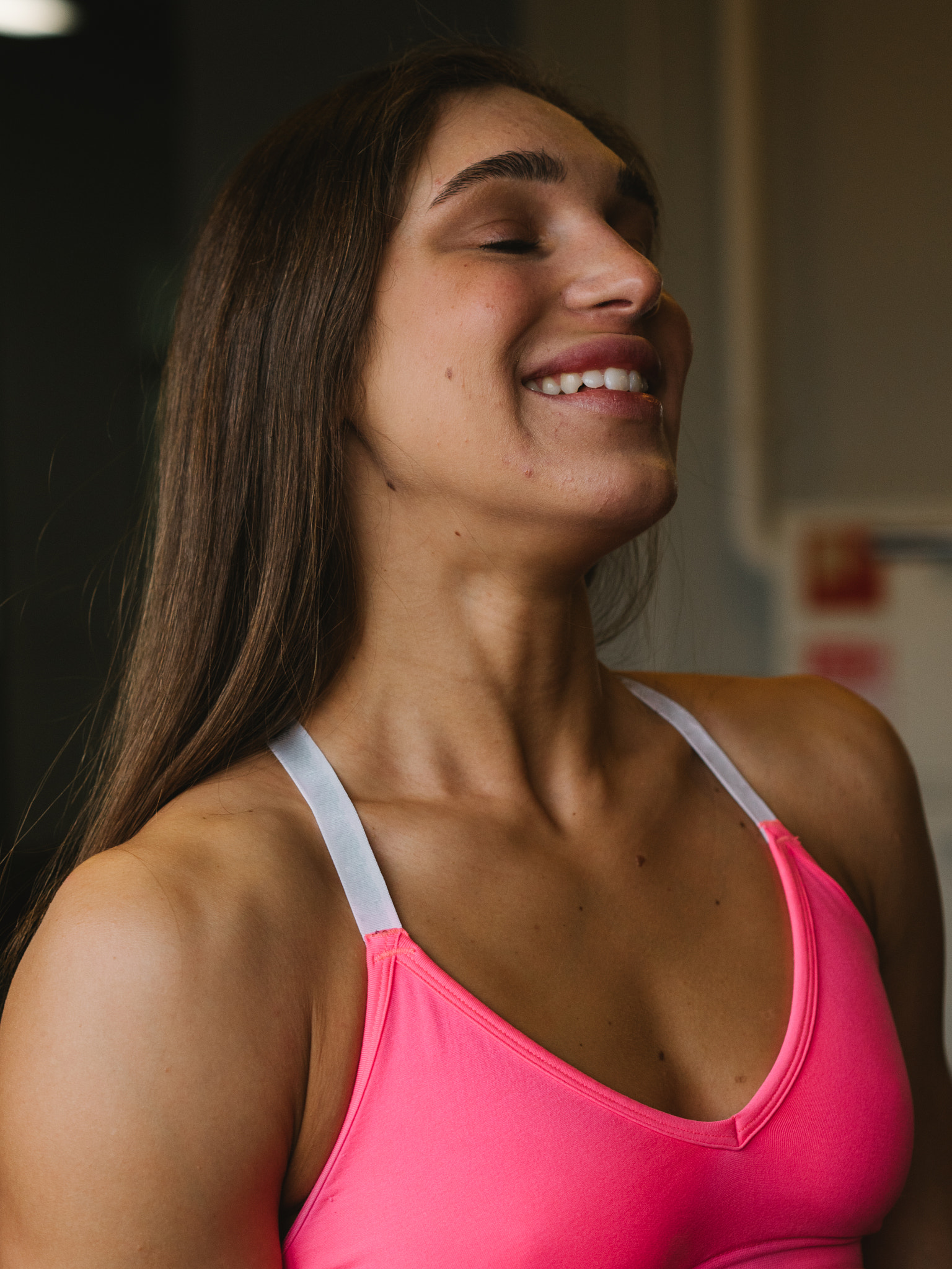 A happy strong muscular woman, Russia, Daria Sichkareva