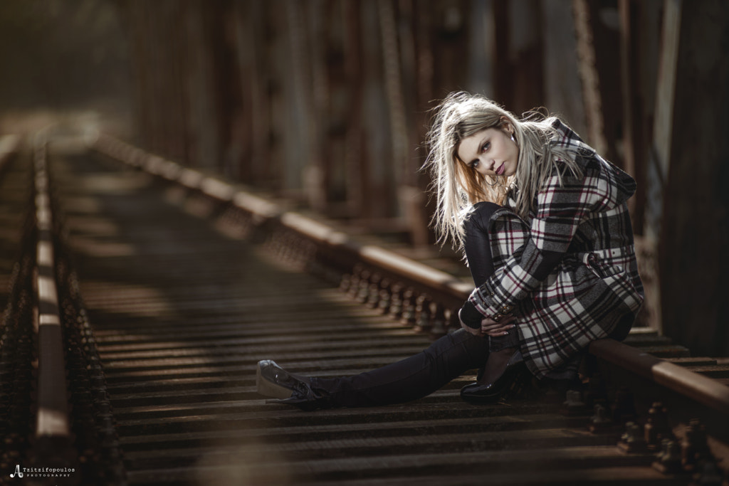 Girl on railways by Angelos Tzitzifopoulos on 500px.com