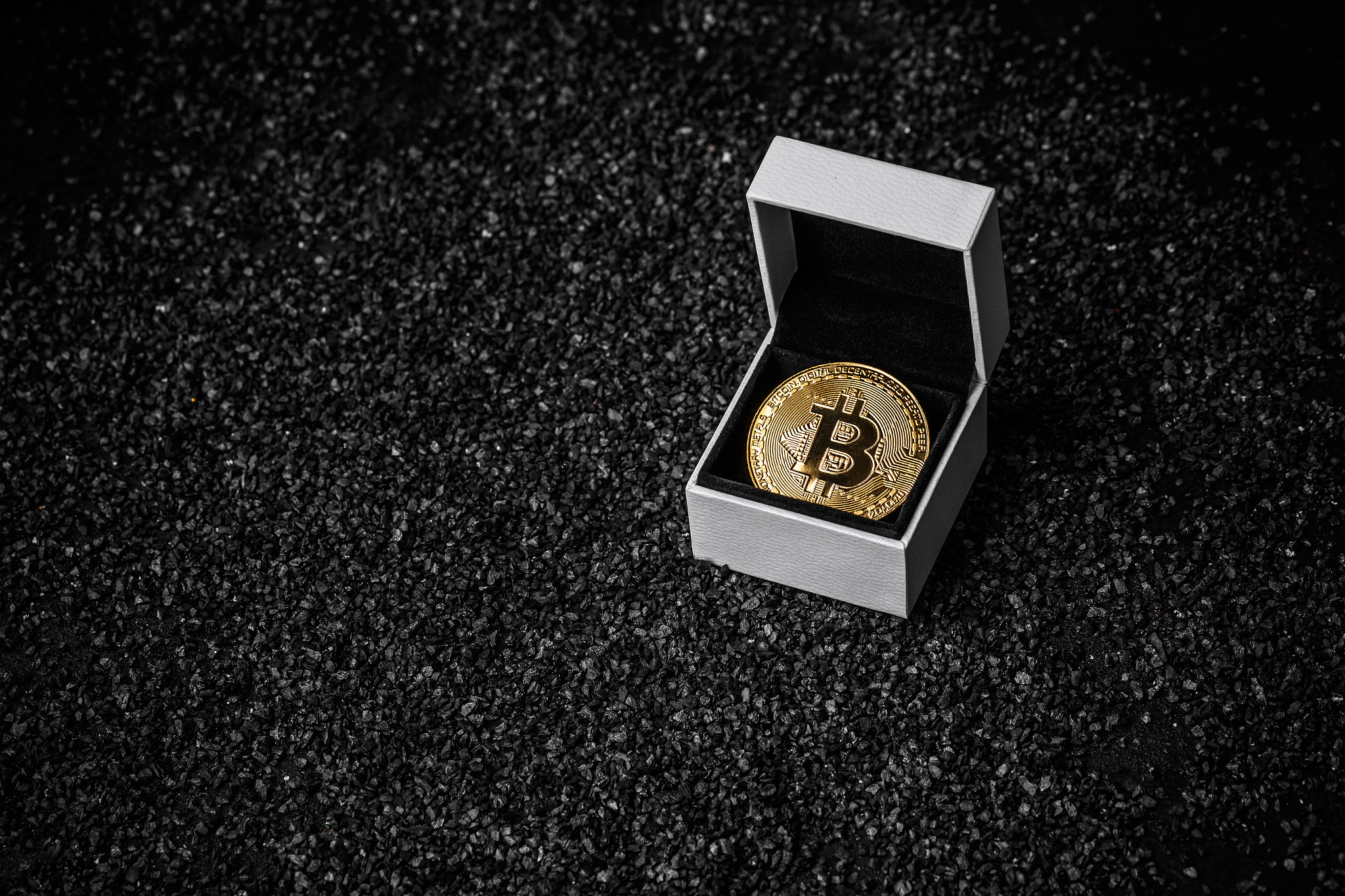 Golden bitcoin coin