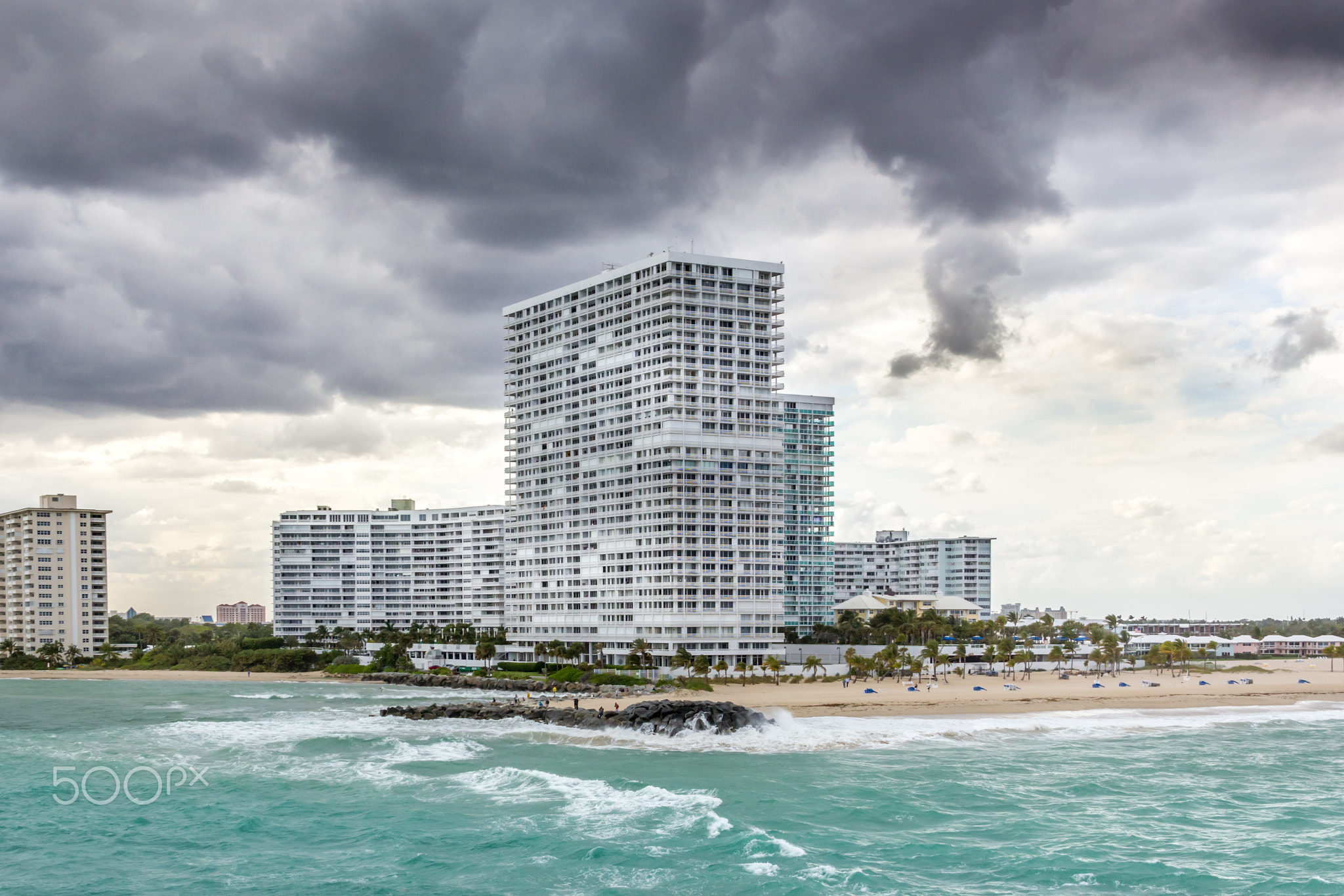 Dramatic clouds over Fort Lauderdale Beach