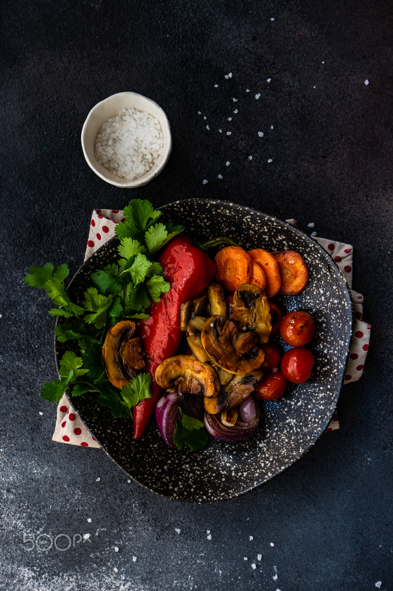 Healthy food concept with grilled vegetable