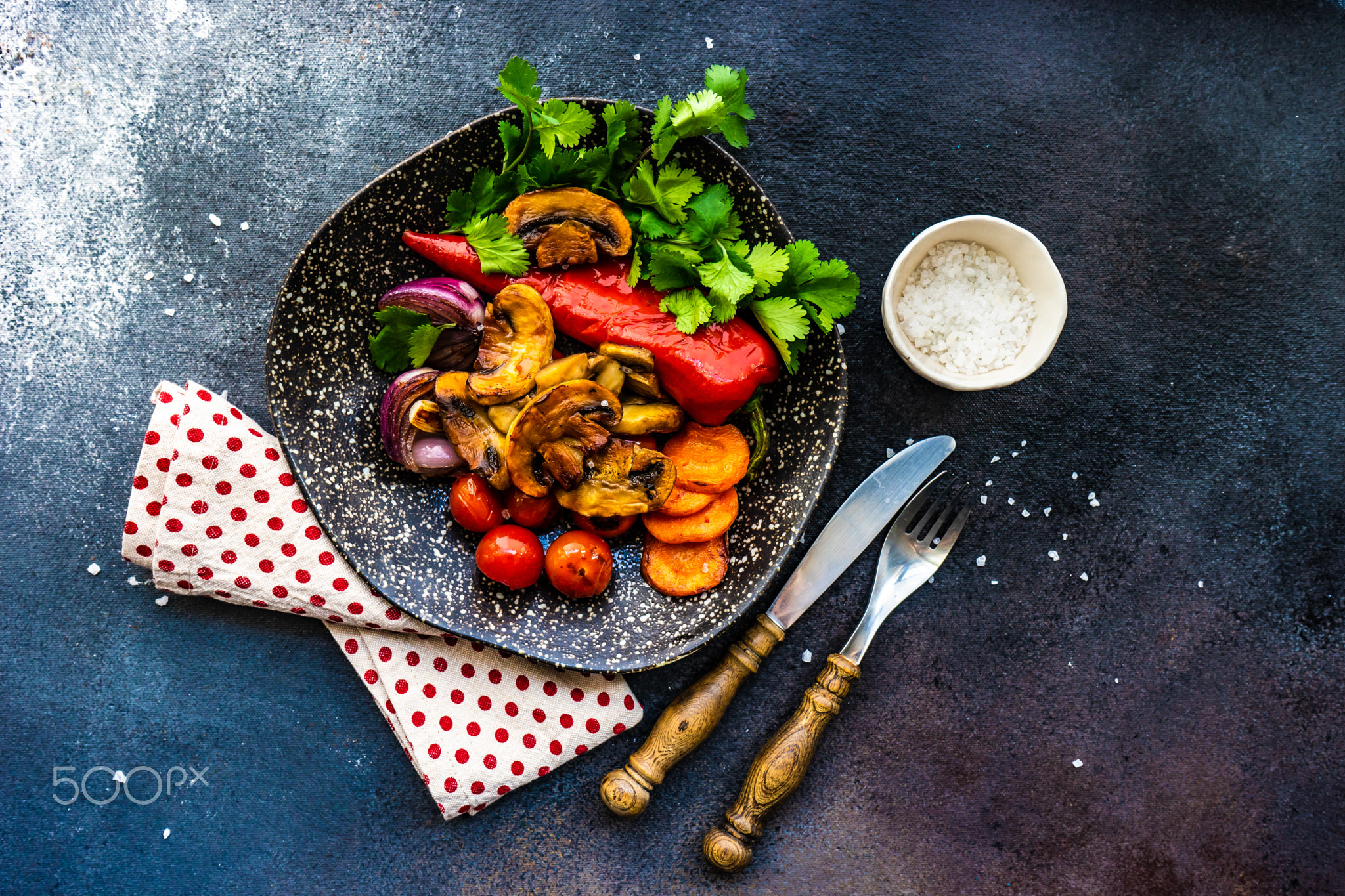 Healthy food concept with grilled vegetable