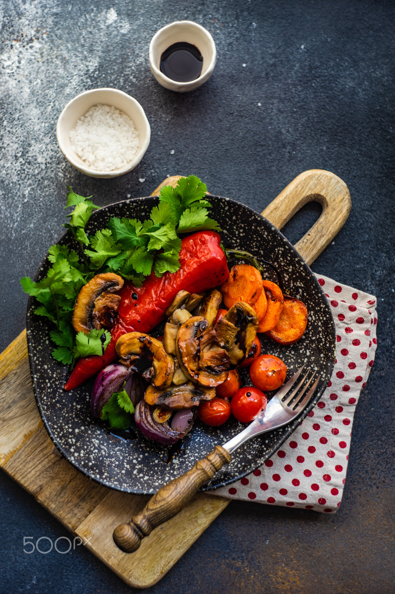 Healthy food concept with grilled vegetable