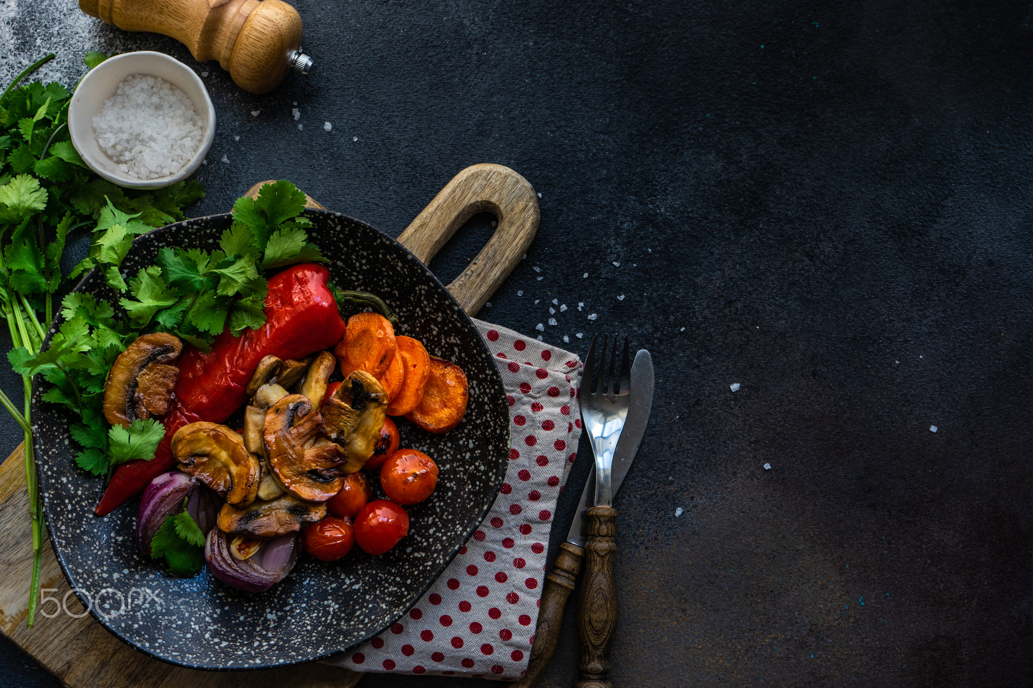 Healthy food concept with grilled vegetable