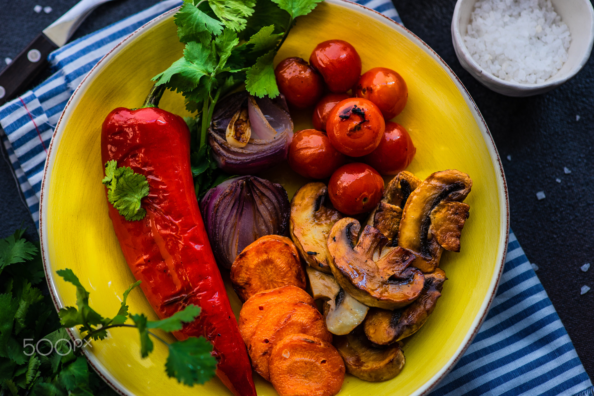 Healthy food concept with grilled vegetable