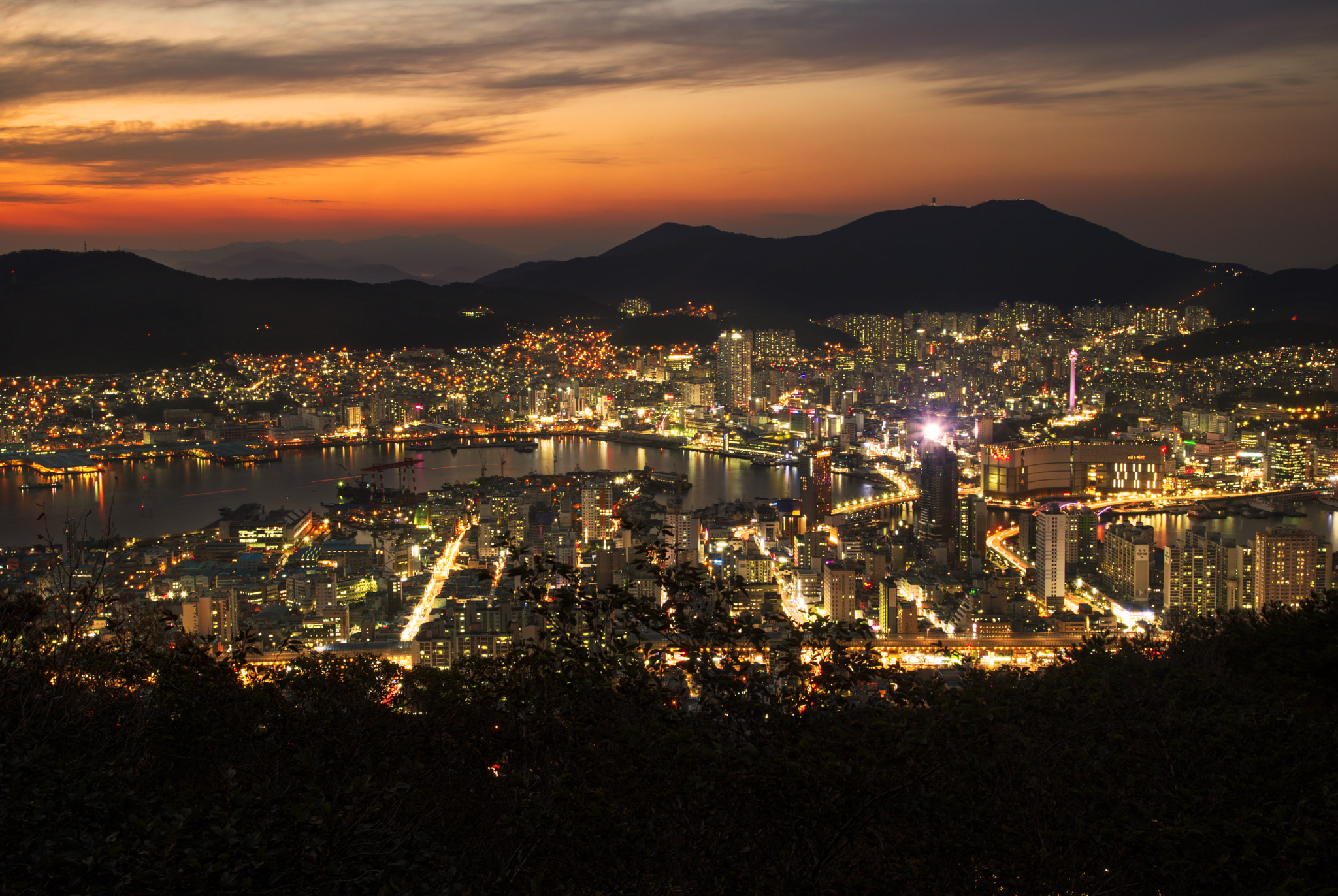 Beautiful twilight in Busan City, Korea