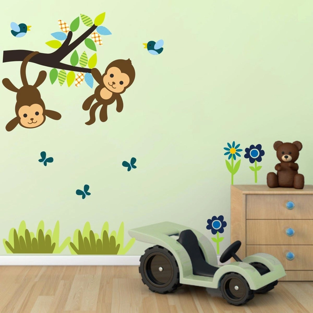 Monkeys on Branch Wall Sticker from Mirrorin
