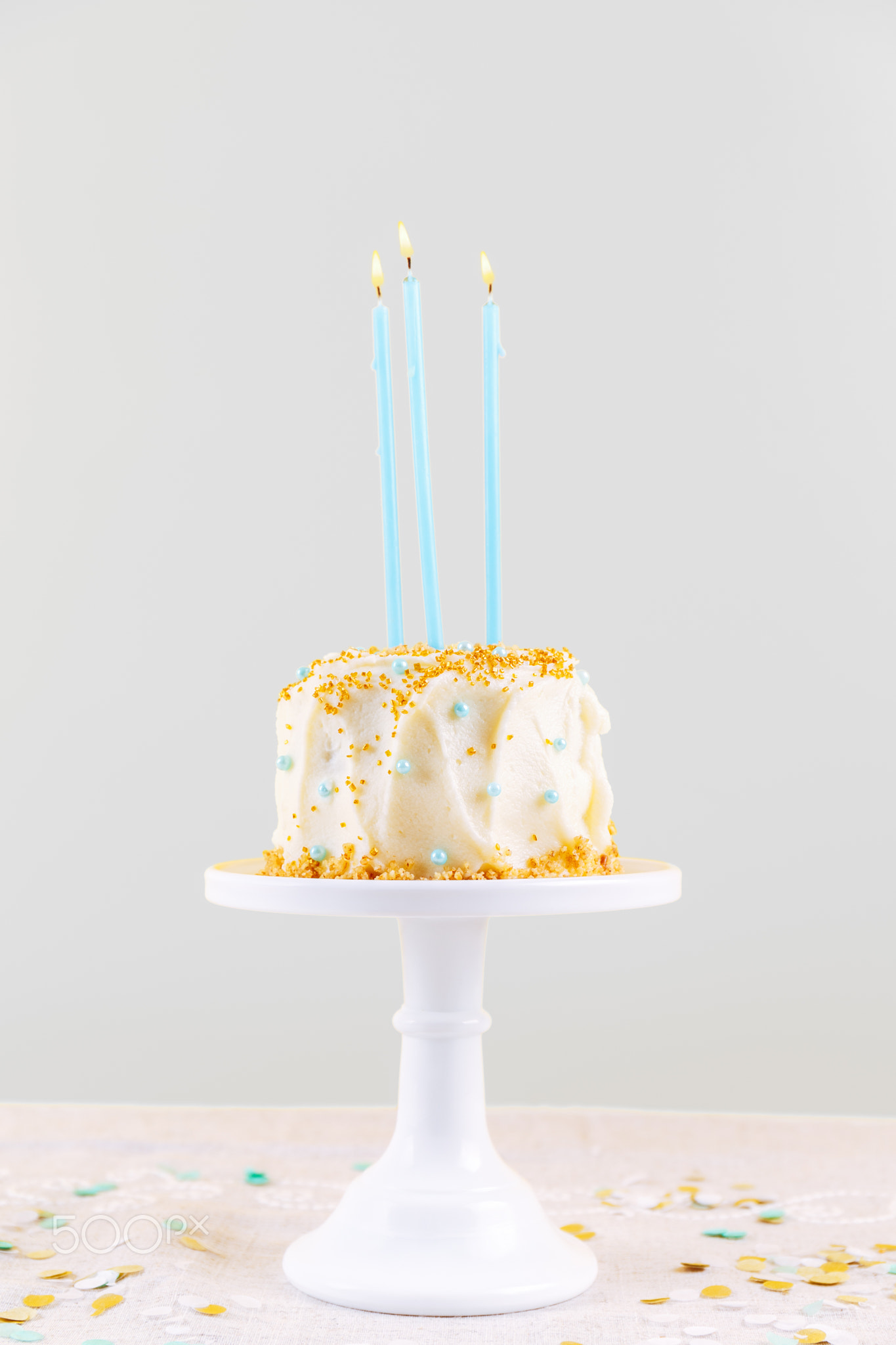 Birthday cake with candles. Birthday party celebration concept