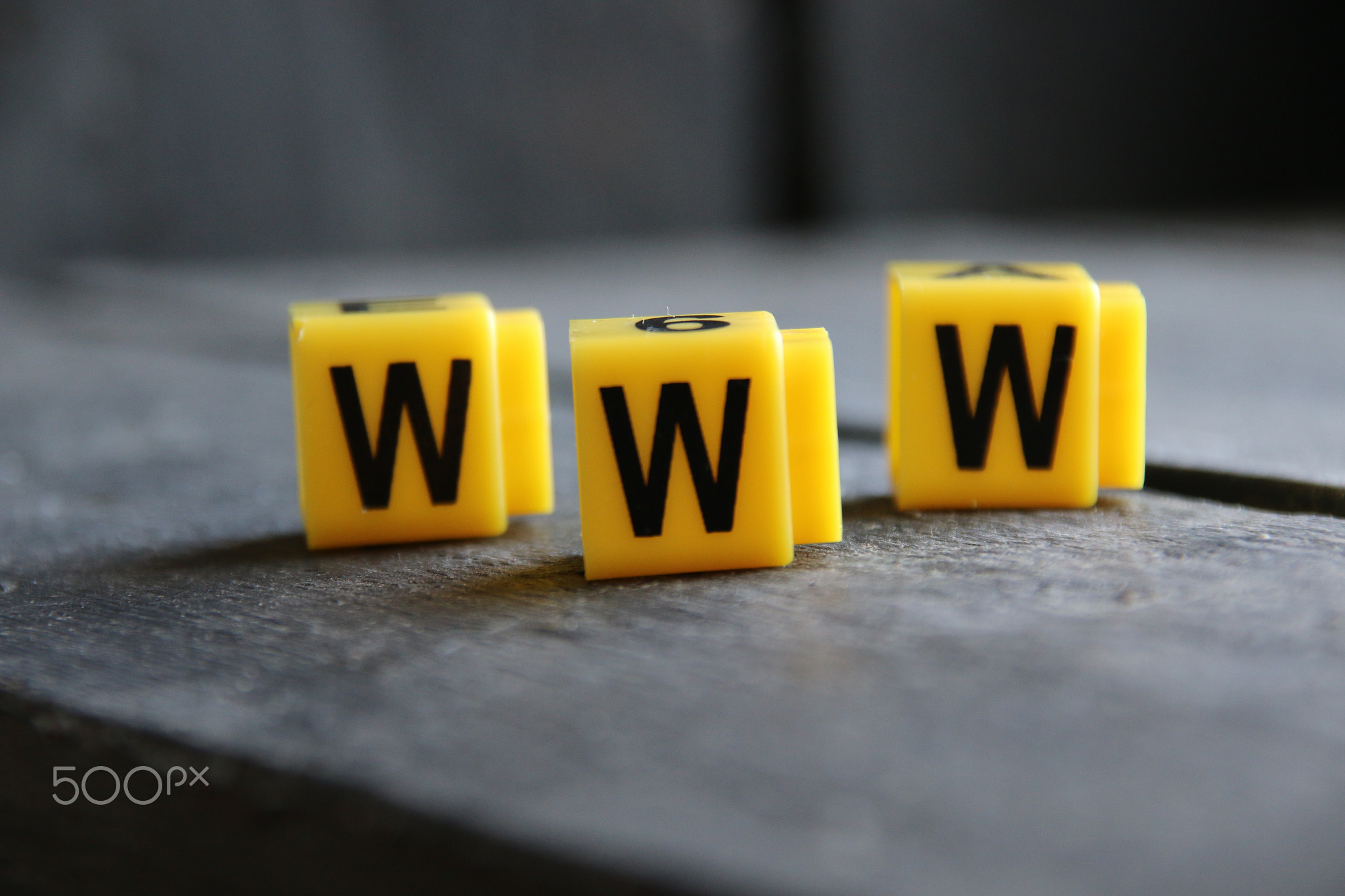 Web and www concept. Yellow letters on a vintage background.