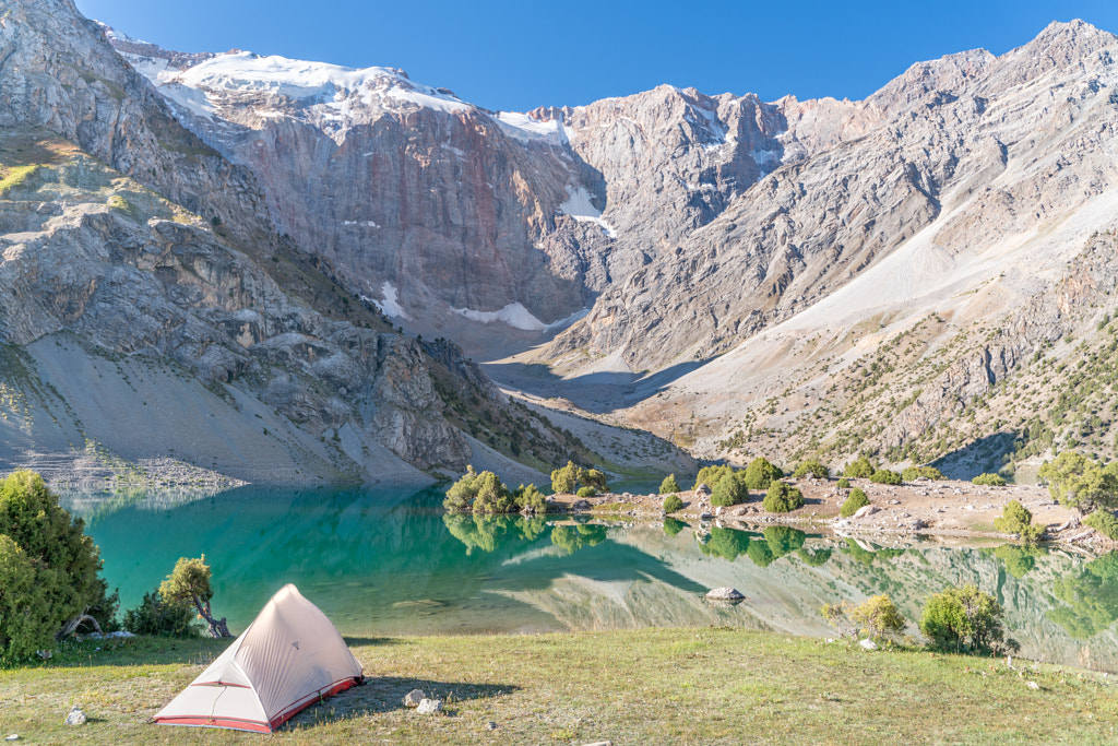 The Pamir range view and peaceful campsite on Kulikalon lake by Aleksey Gavrikov on 500px.com