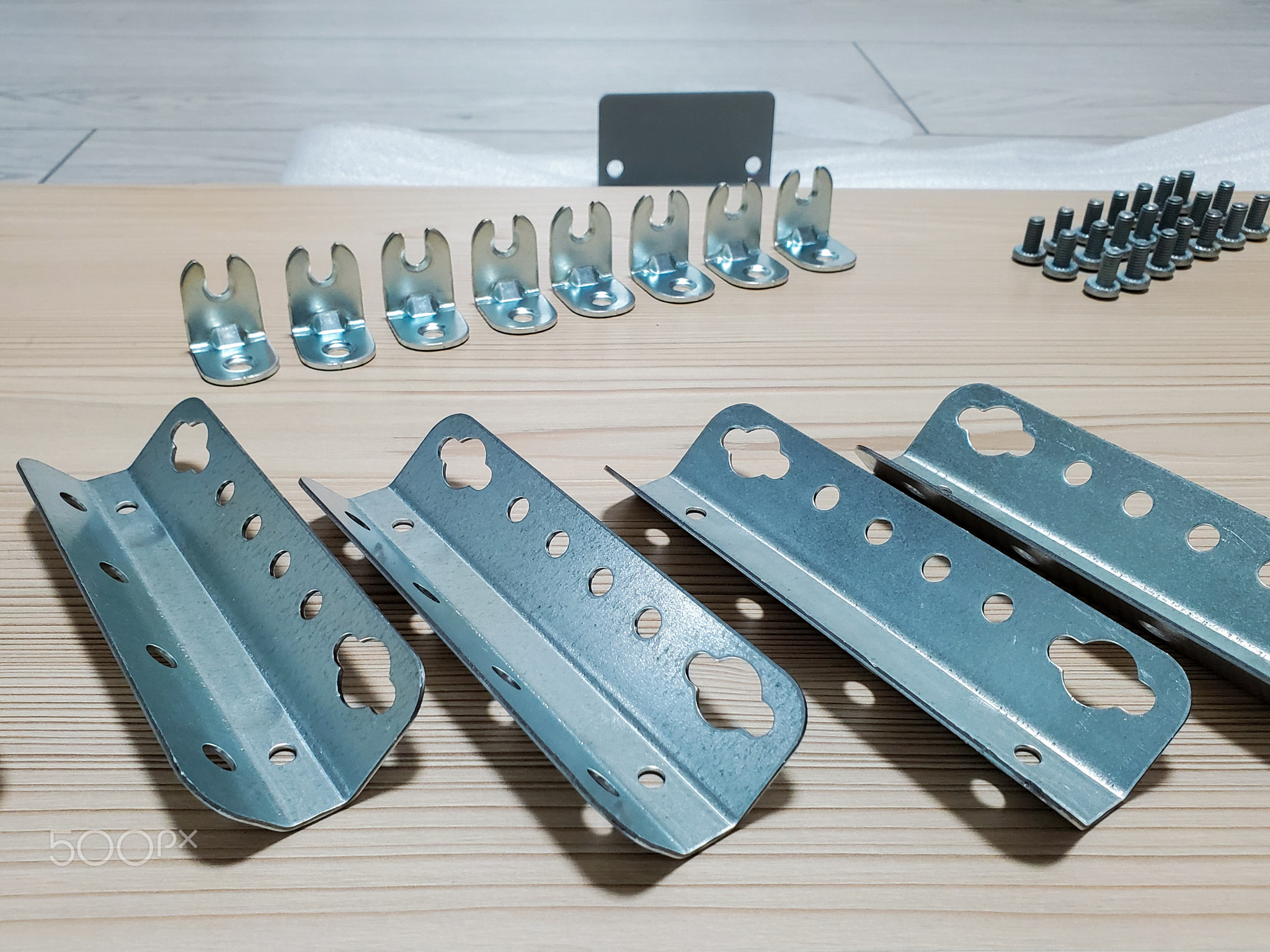 Miscellaneous details for Assembly of furniture. The concept of DIY